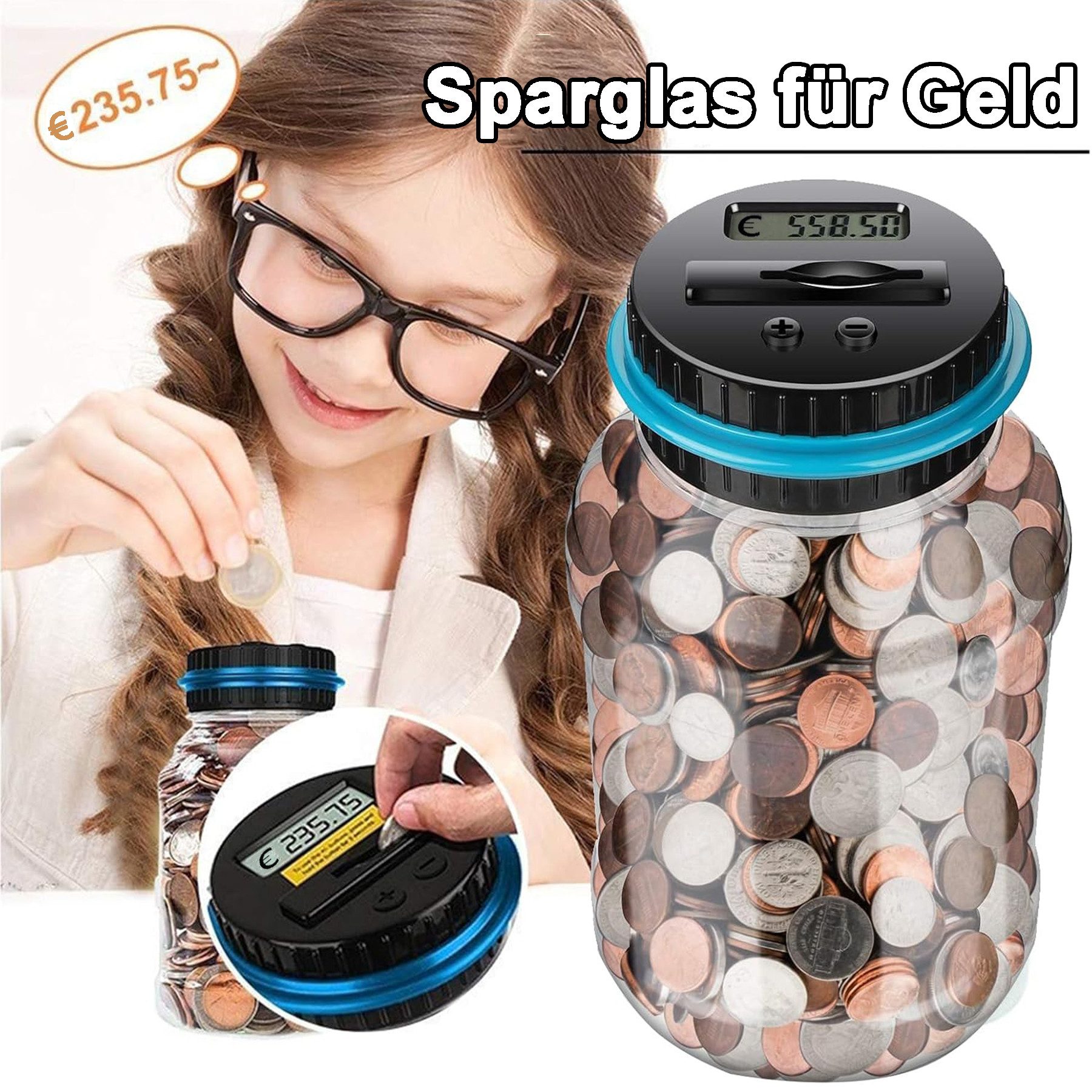 Senmudi Spardose Digitale Spardose mit Zähler, Automatische Spardose, (1.8L günstig online kaufen