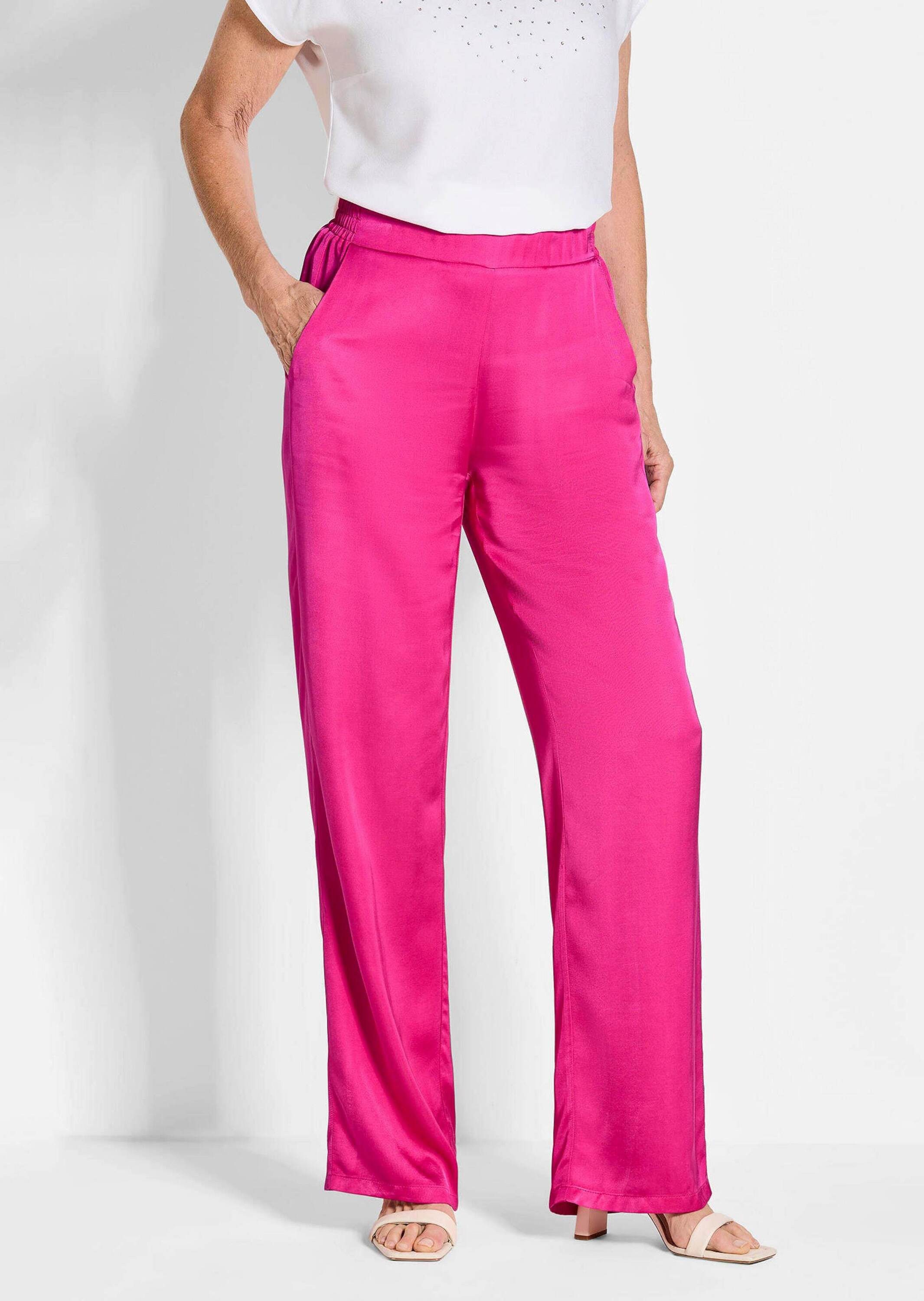 GOLDNER Schlupfhose Satinhose VERA mit weitem Bein Glänzender Viskose-Satin günstig online kaufen