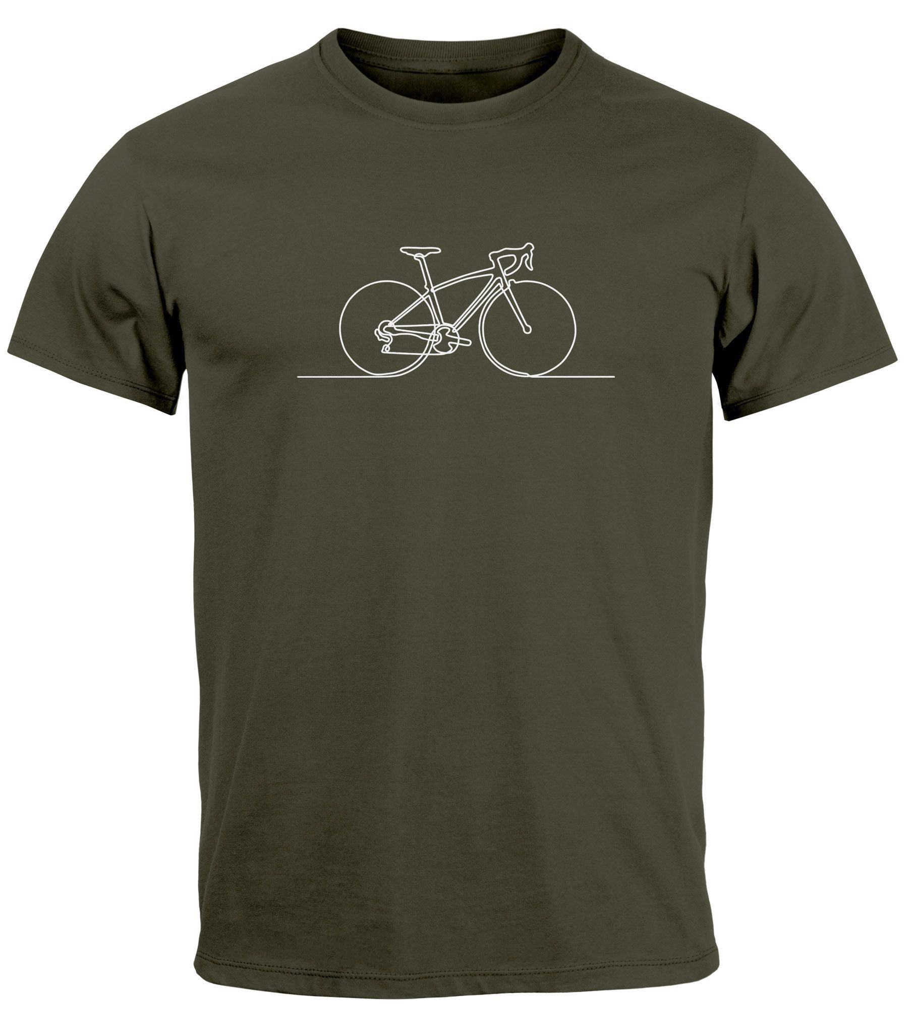 Neverless Print-Shirt Herren T-Shirt Fahrrad Radfahrer Aufdruck Printshirt günstig online kaufen