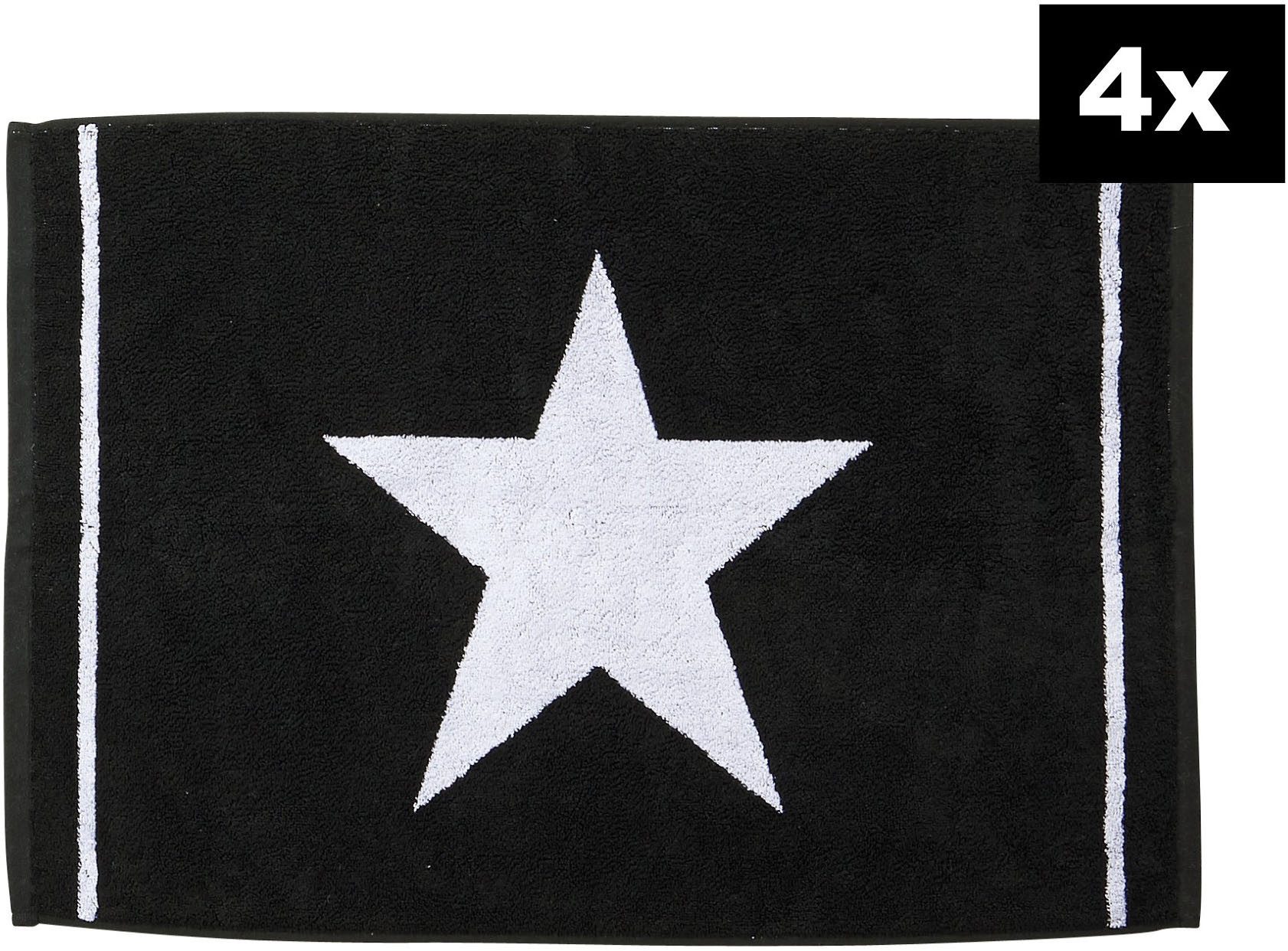 done.® Badematte DAILY SHAPES Star 4er-Set, Höhe 5 mm, fußbodenheizungsgeeignet, Baumwolle, rechteckig, Badvorleger aus 100% Baumwolle, Jacquardgewebt
