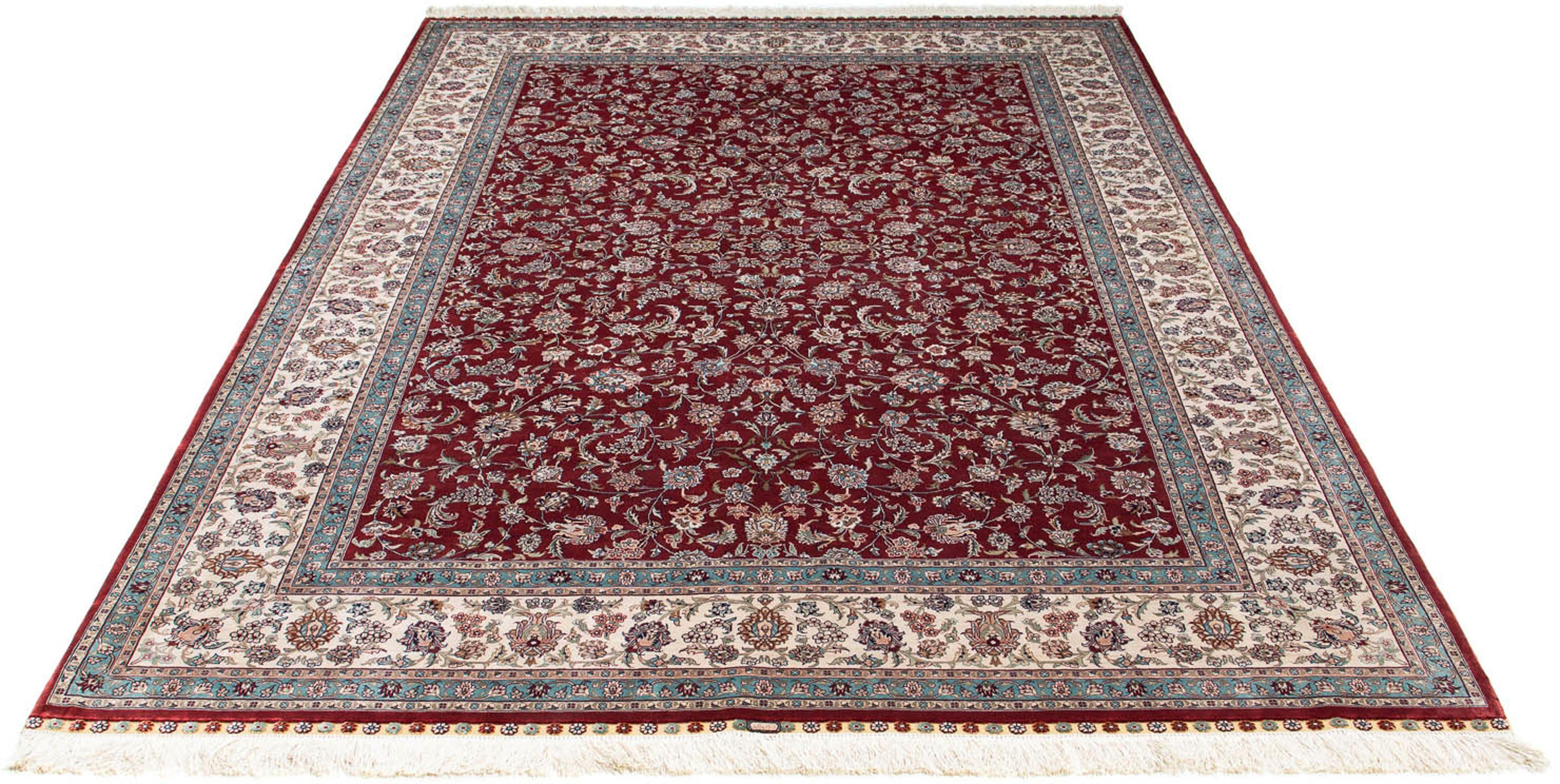 Orientteppich Hereke - 246 x 170 cm - dunkelrot, morgenland, rechteckig, Höhe: 3 mm, Wohnzimmer, Handgeknüpft, Einzelstück mit Zertifikat