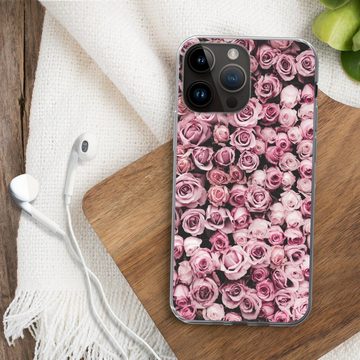 MuchoWow Handyhülle Blumen - Rosen - Natur - Rosa - Botanisch, Handyhülle Telefonhülle Apple iPhone 14 Pro