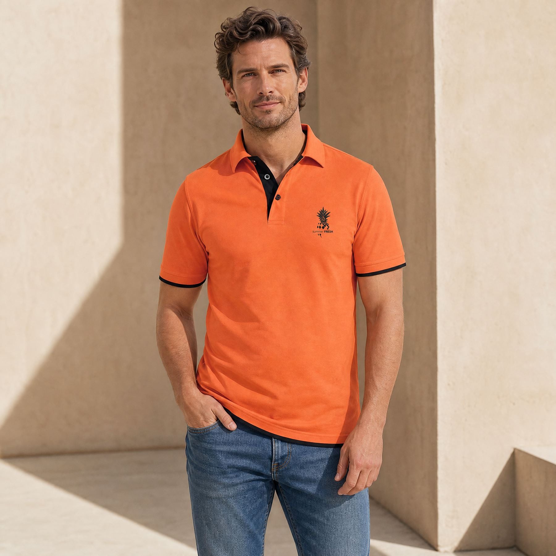 Nebulus Poloshirt BRAM, F111 - Herren, orange, XL