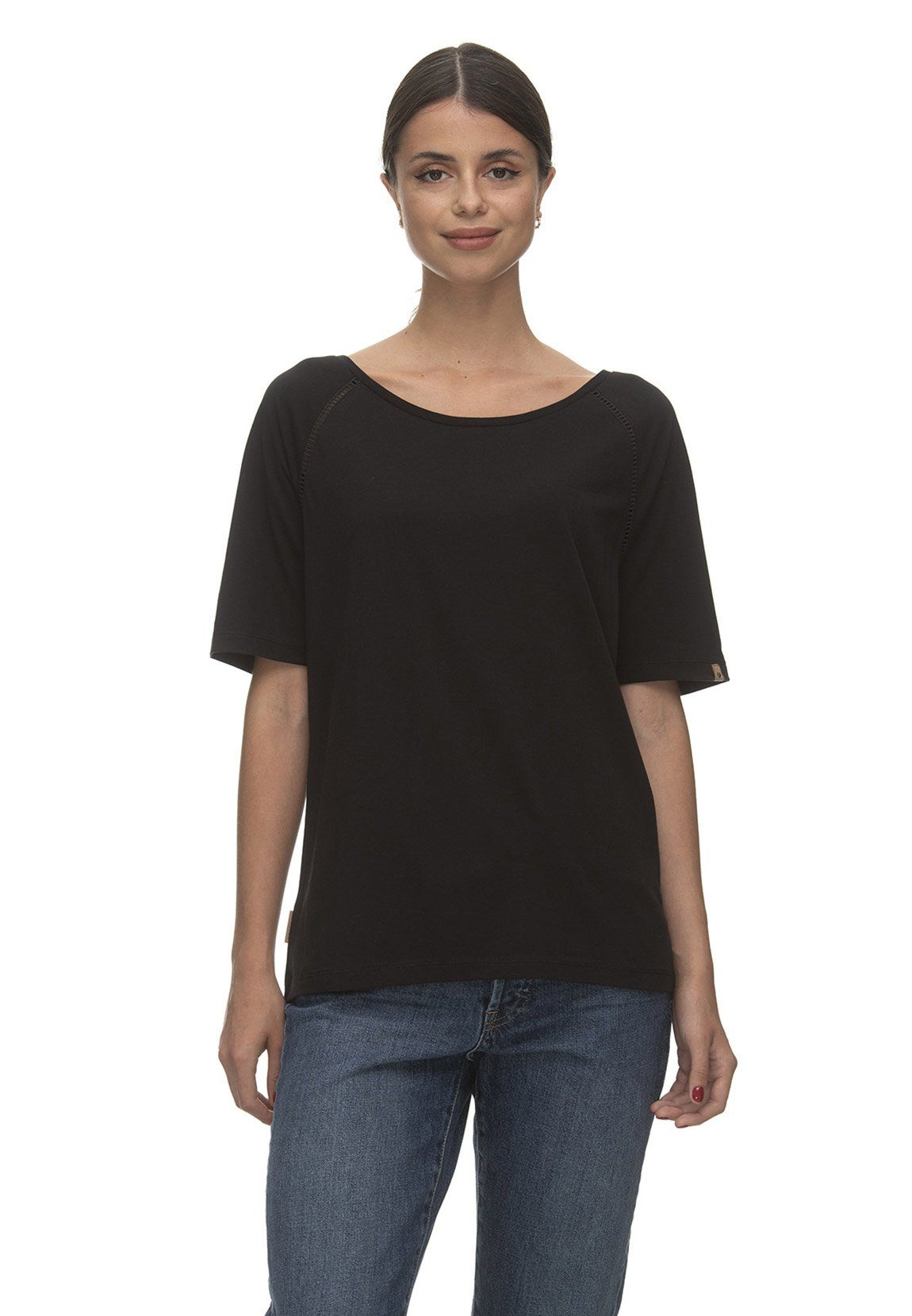 Ragwear T-Shirt Ragwear Damen T-Shirt RAWEL ORGANIC 2311-10059 Black  Schwarz 1010