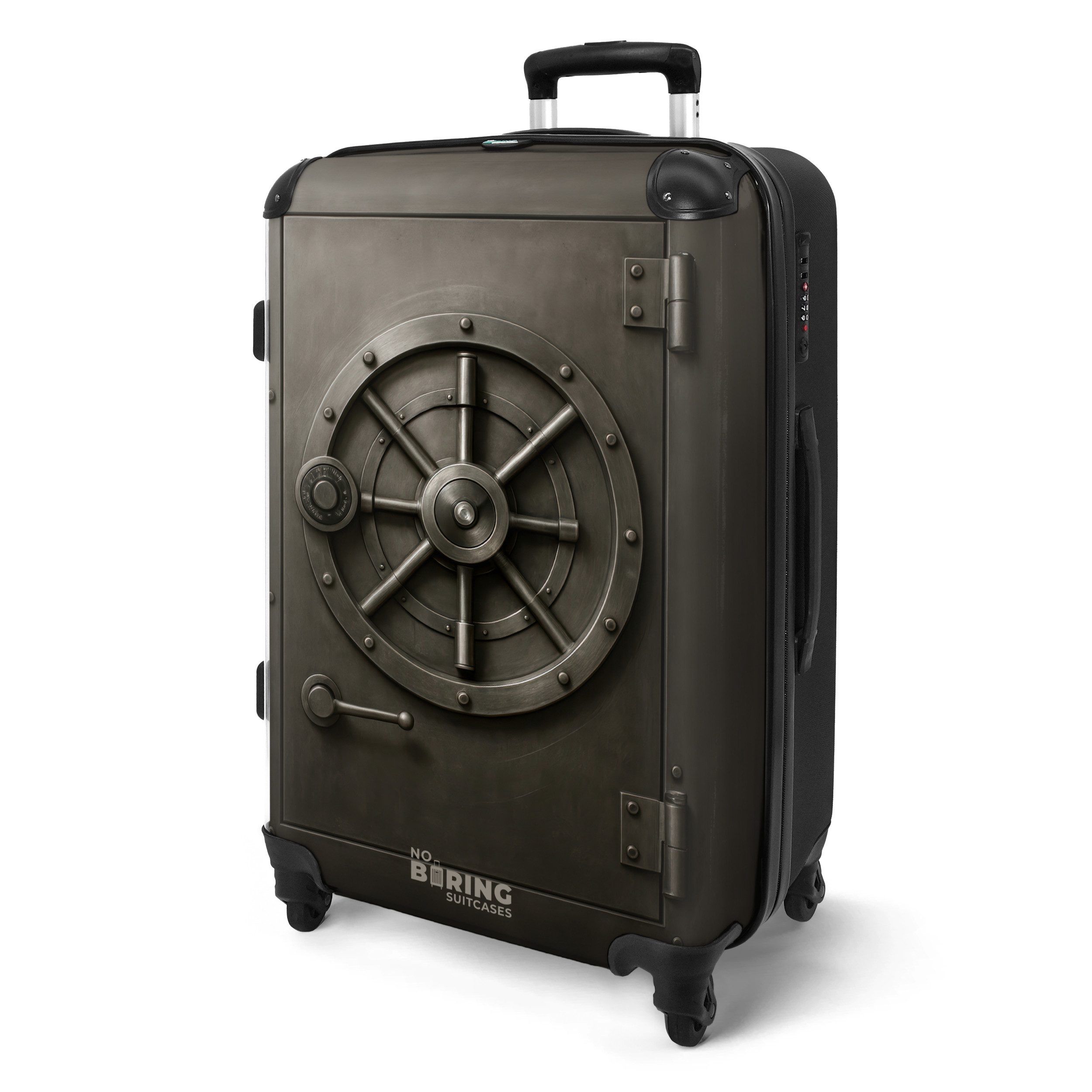 NoBoringSuitcases.com© Hartschalen-Trolley Alte Tresortür mit stählernem günstig online kaufen