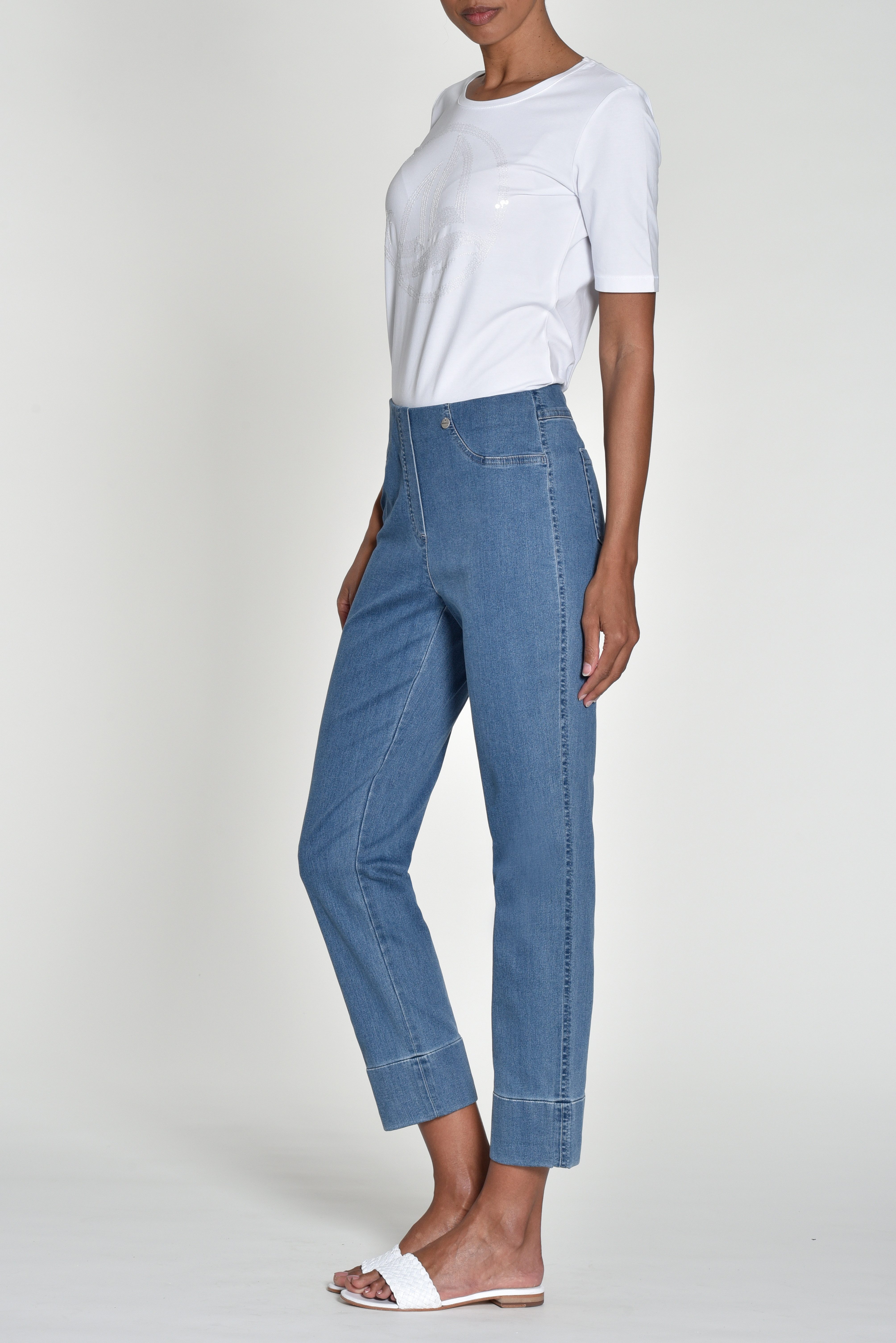 ROBELL Stretch-Jeans BELLA09 7/8 Stretch-Jeans Sommerjeans günstig online kaufen