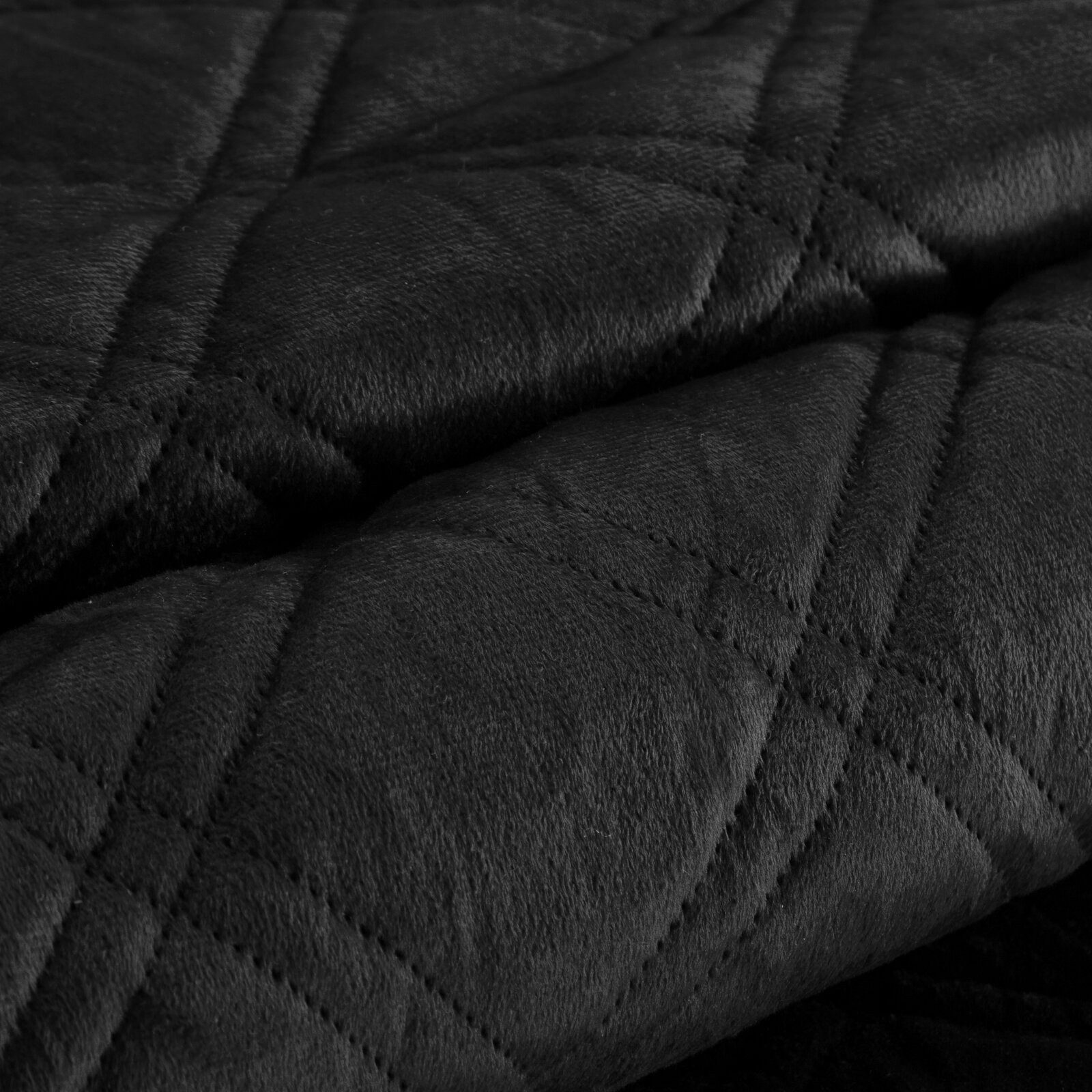 Design91 Tagesdecke Steppdecke LUIZ8 aus Samt Weicher Bett- und Sofaüberwurf, Elegante Bettdecke aus weichem Velours mit Rautenmuster – Bild 5 von 5