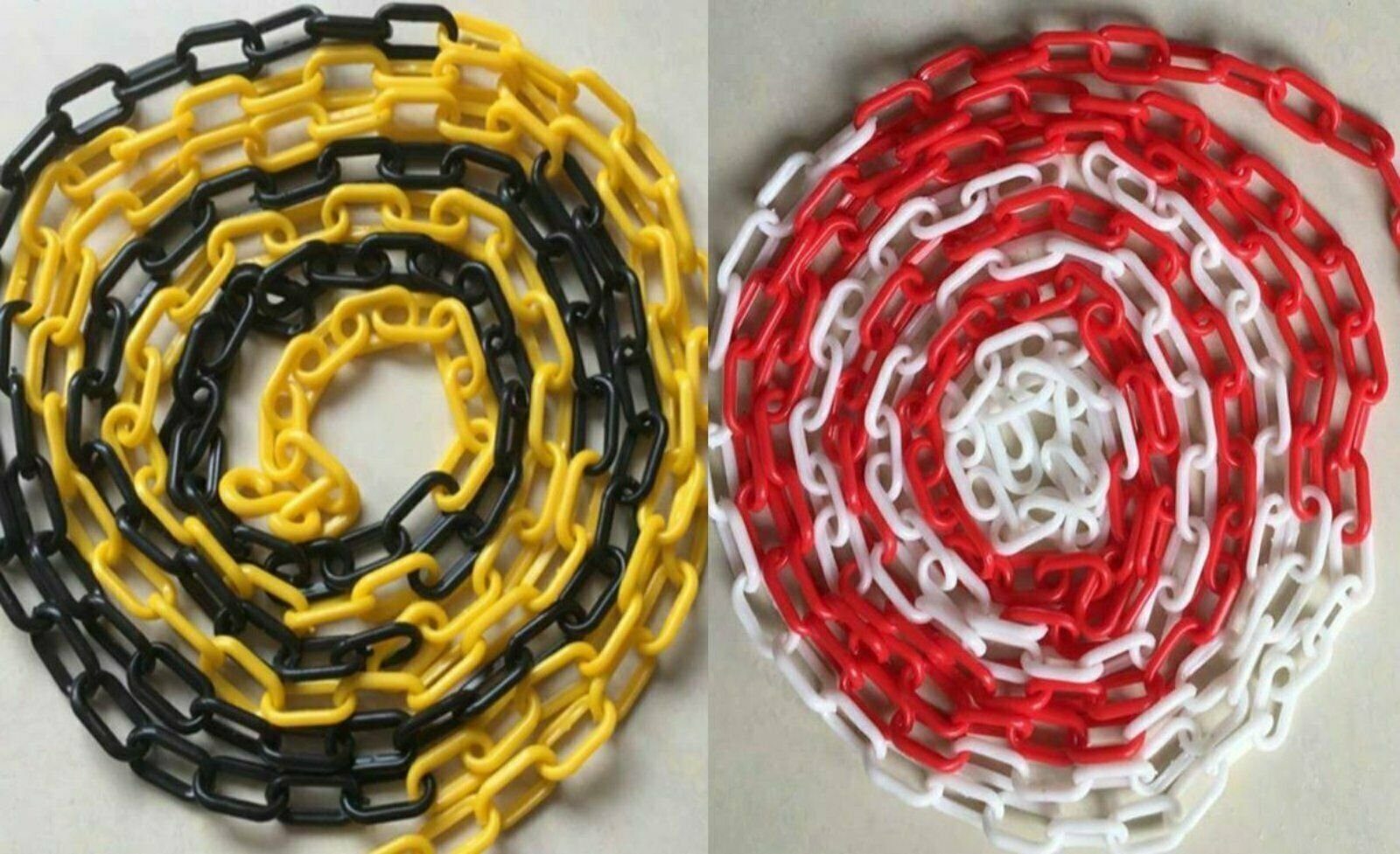 BruKa Absperrkette Kunststoffkette Sicherheitsabsperrung Kette Plastikkette, Länge 25 m