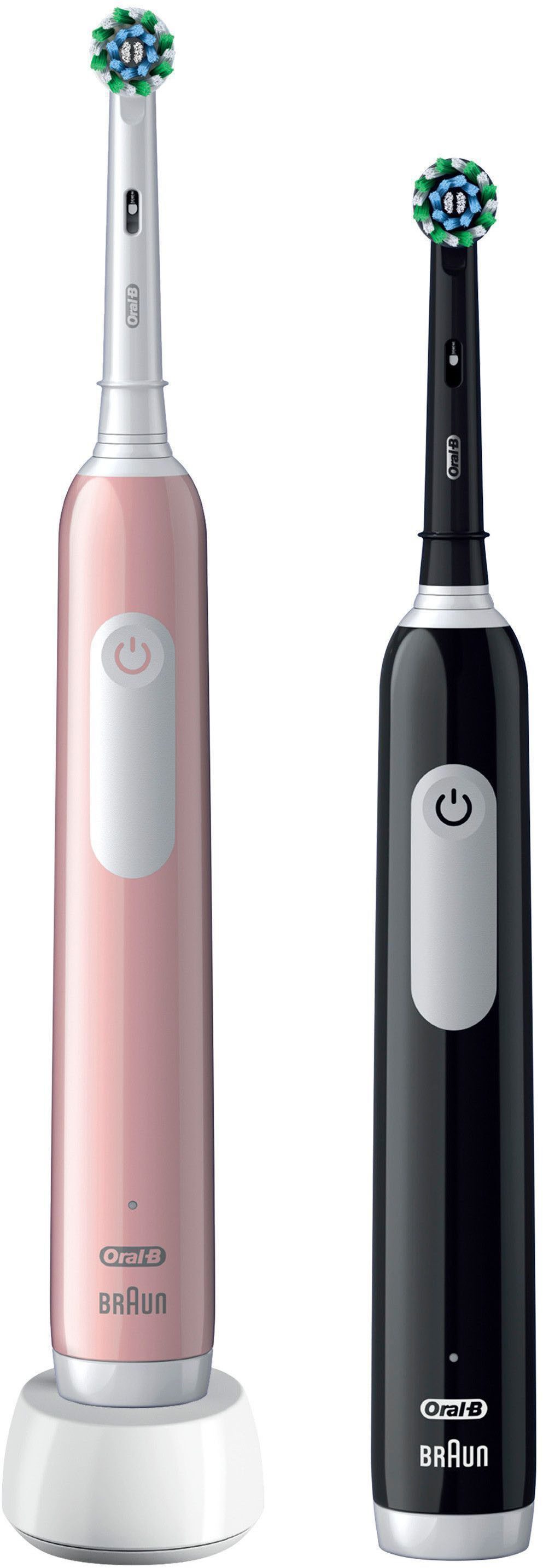 Oral-B Elektrische Zahnbürste PRO Series 1 Doppelpack, Aufsteckbürsten: 2 St., Drucksensor
