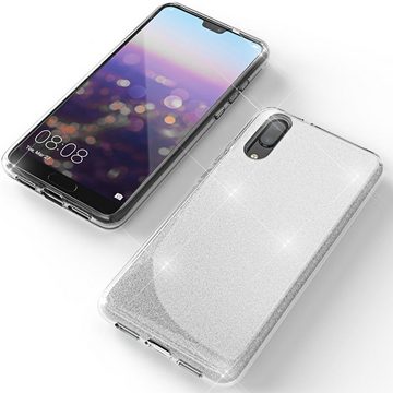 CoolGadget Handyhülle Glitzer Glamour Hülle für Huawei P20 5,8 Zoll, Slim Case mit Glossy Effect Schutzhülle für Huawei P20 Hülle