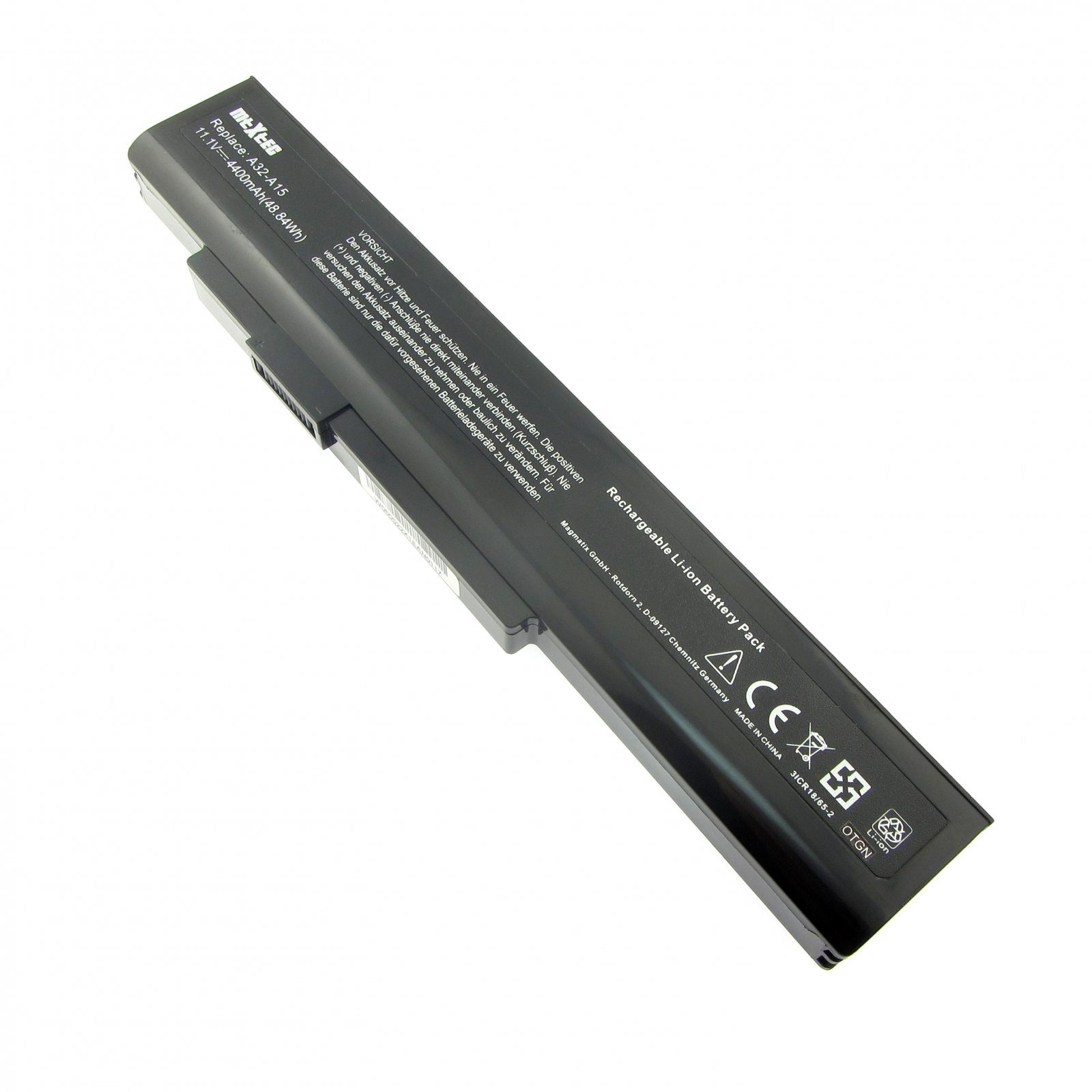 MTXtec Akku LiIon, 10.8V, 4400mAh für MEDION Akoya E6234 MD99230 Laptop-Akku, 48 Wh, 6 Zellen, Lithium-Ionen (LiIon)