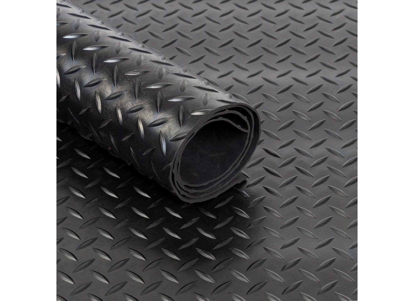 etm Gummimatte Tränenblech – rutschfest, robust & wetterfest, Gummimatte Meterware, 3 mm Stärke, für Innen & Außen, 100x50 cm, SBR-Gummi