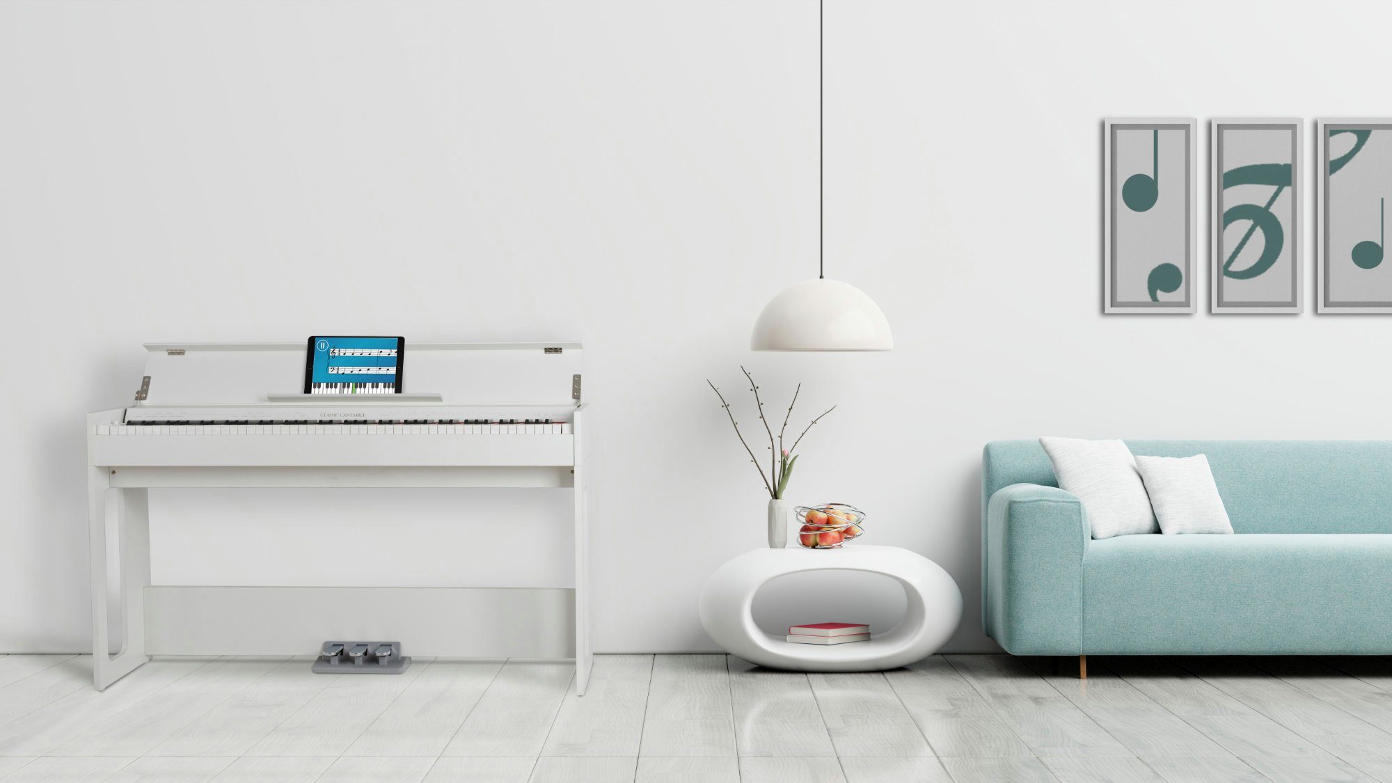 Classic Cantabile Digitalpiano DP-S1 E-Piano - 88 gewichtete Tasten mit Hammermechanik, Anschlagdynamik - 10 Klänge - Slimline-Design