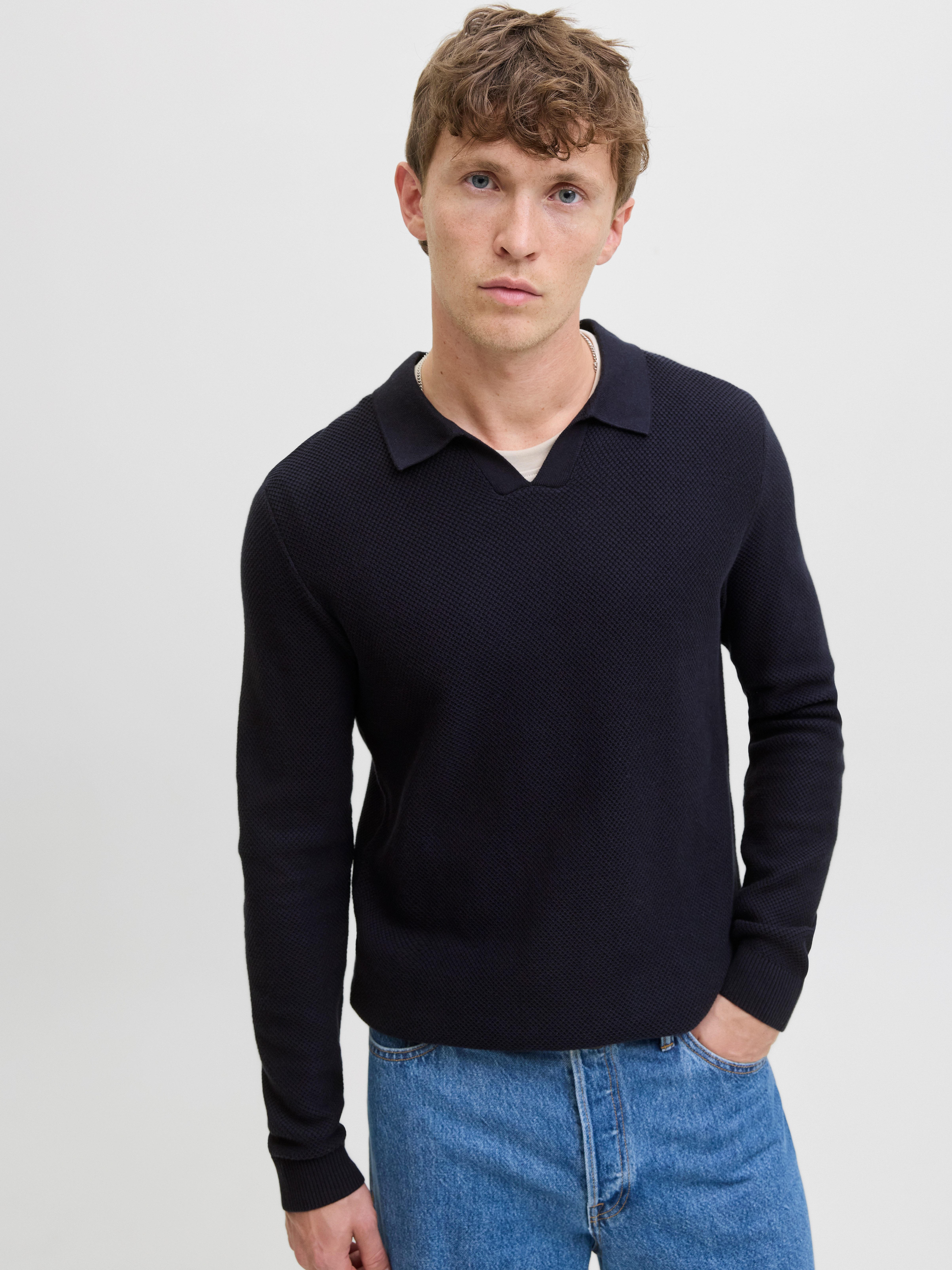 Jack & Jones Polokragenpullover JPRBLAEASTON KNIT SPLIT NECK LS SN günstig online kaufen