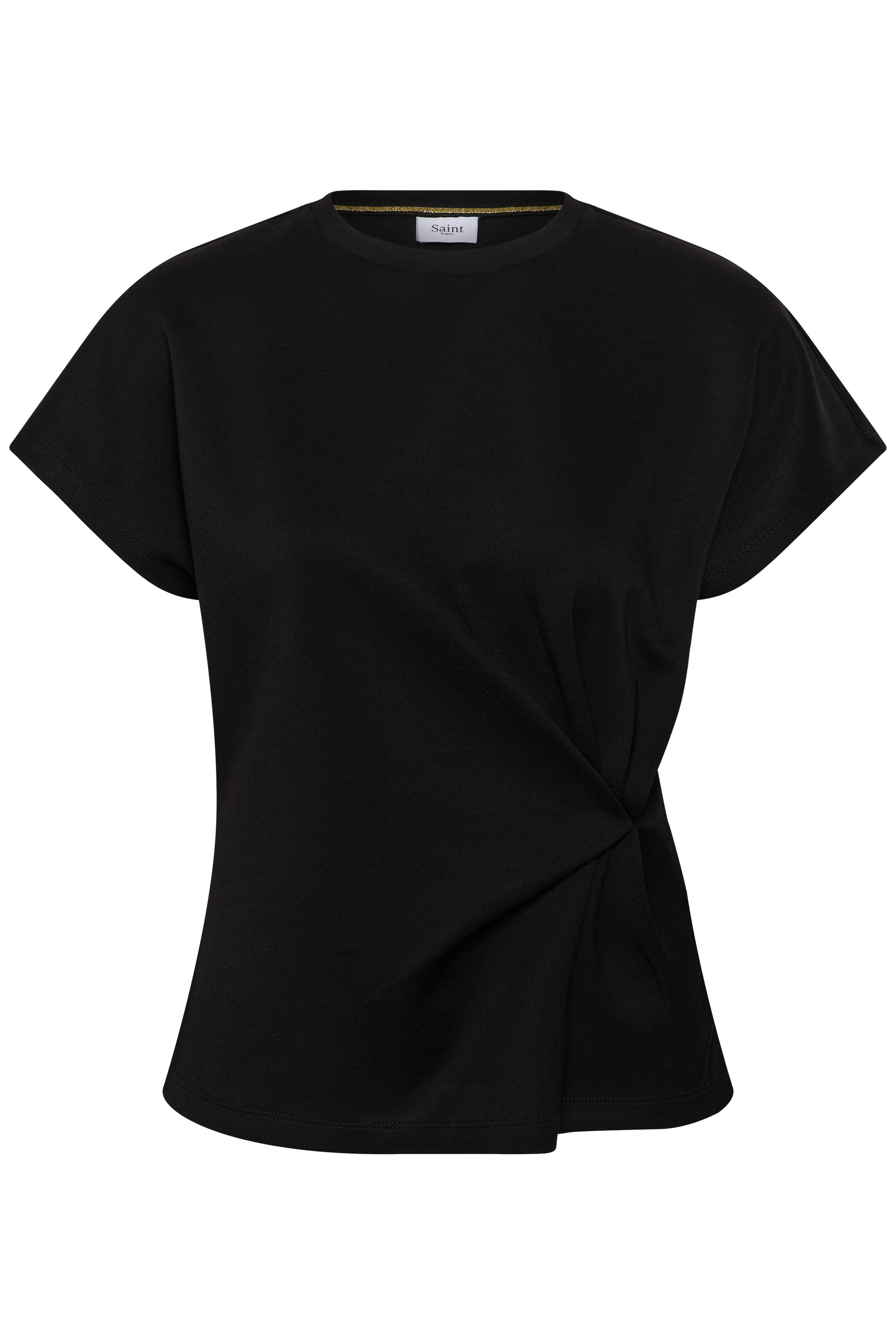Saint Tropez Kurzarmbluse TheoSZ Blouse Materialmix, Fitted