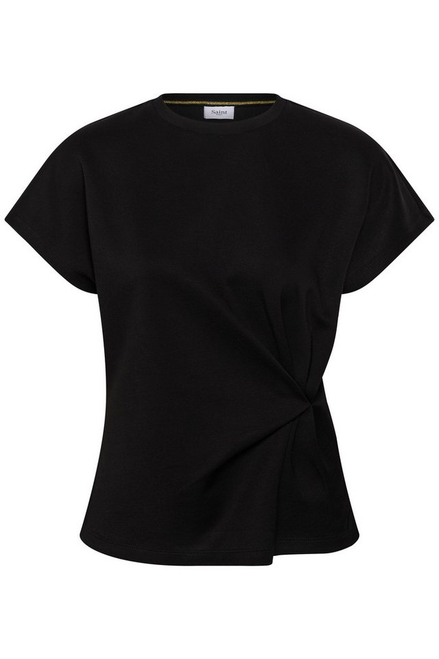 Saint Tropez Kurzarmbluse TheoSZ Blouse Materialmix, Fitted