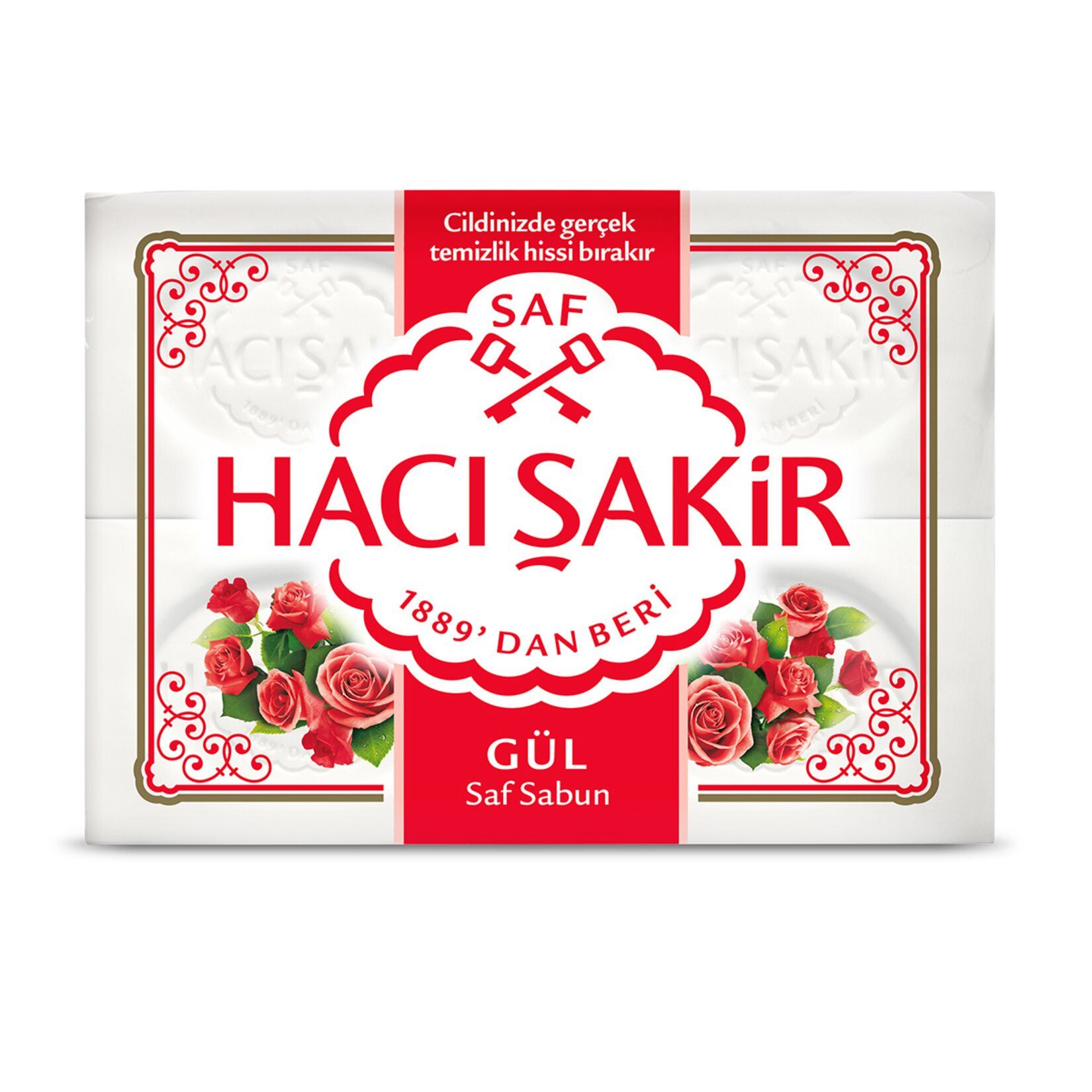 Sakir Hamam Seife 600g Rose Sakir Haci - (4x150g) Sabun Handseife Gül Haci Saf