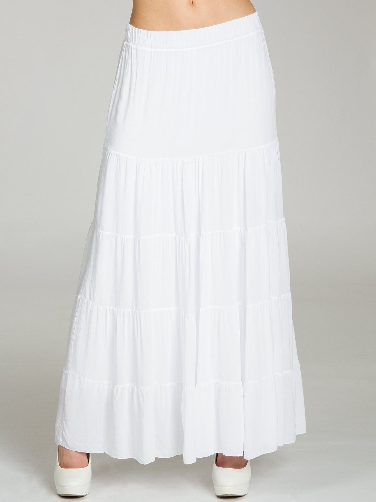 Caspar Faltenrock RO020 langer eleganter Damen Maxi Sommer Rock Maxirock - bodenlang bei ca. 157 cm Körpergröße