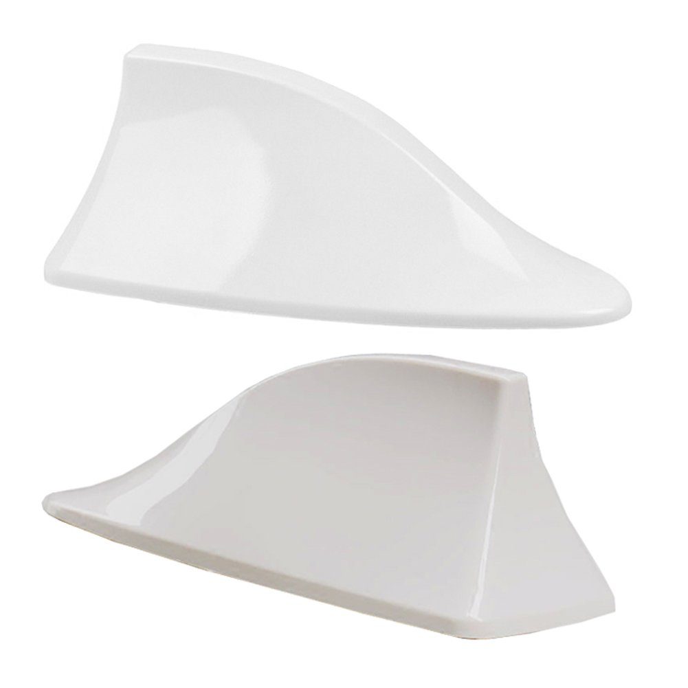 Bolwins A65C Universal Shark Fin Auto Dachantenne AM/FM selbstklebend weiß Dachantenne (AM & FM Signal, für Innenbereich & außenbereich, Verstärkung: 5 dB), AM & FM Radioempfang, Shark-Fin-Design, selbstklebende Montage