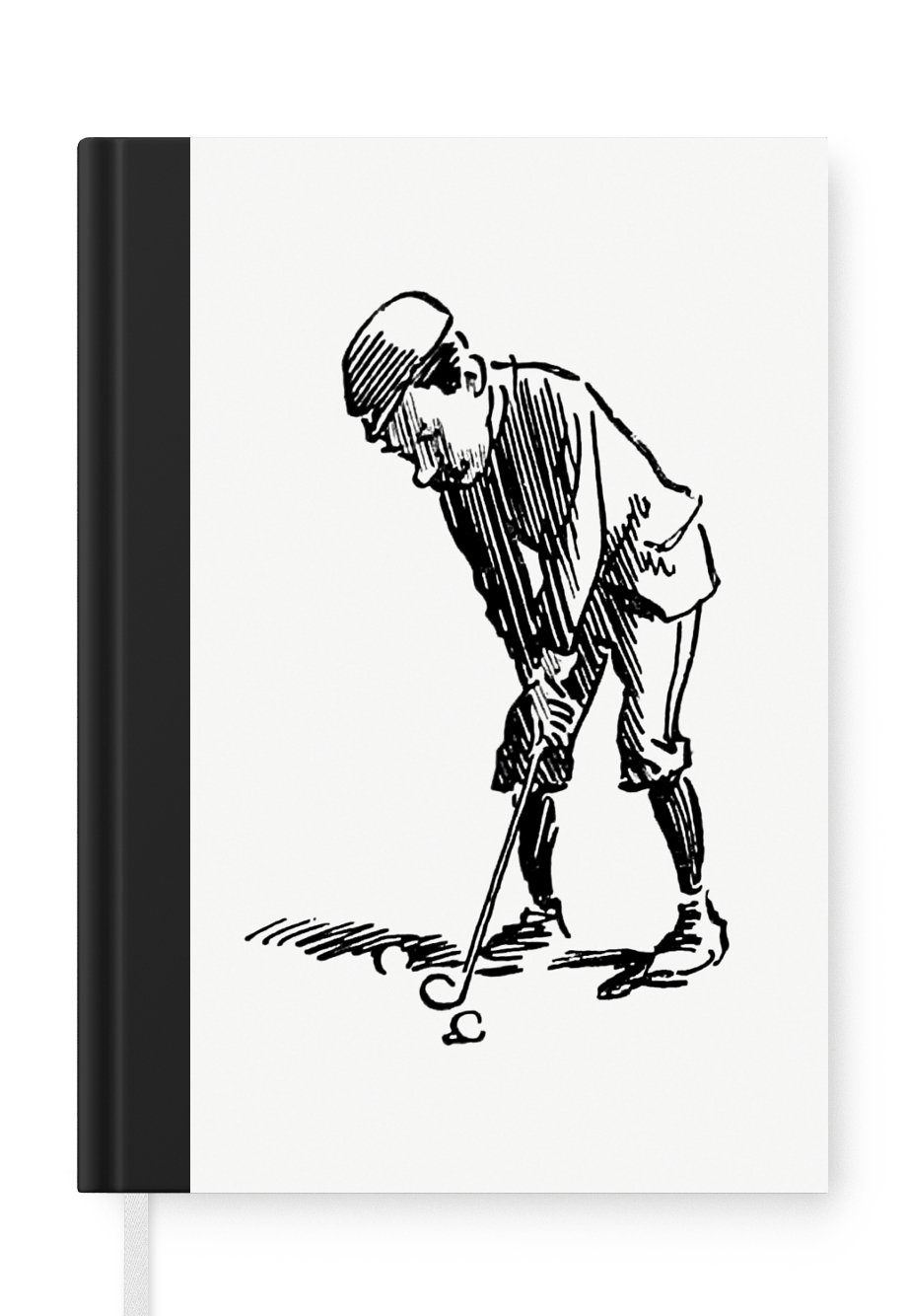 MuchoWow Notizbuch Retro - Golf - Sport, Journal, Merkzettel, Tagebuch, Notizheft, A5, 98 Seiten, Haushaltsbuch