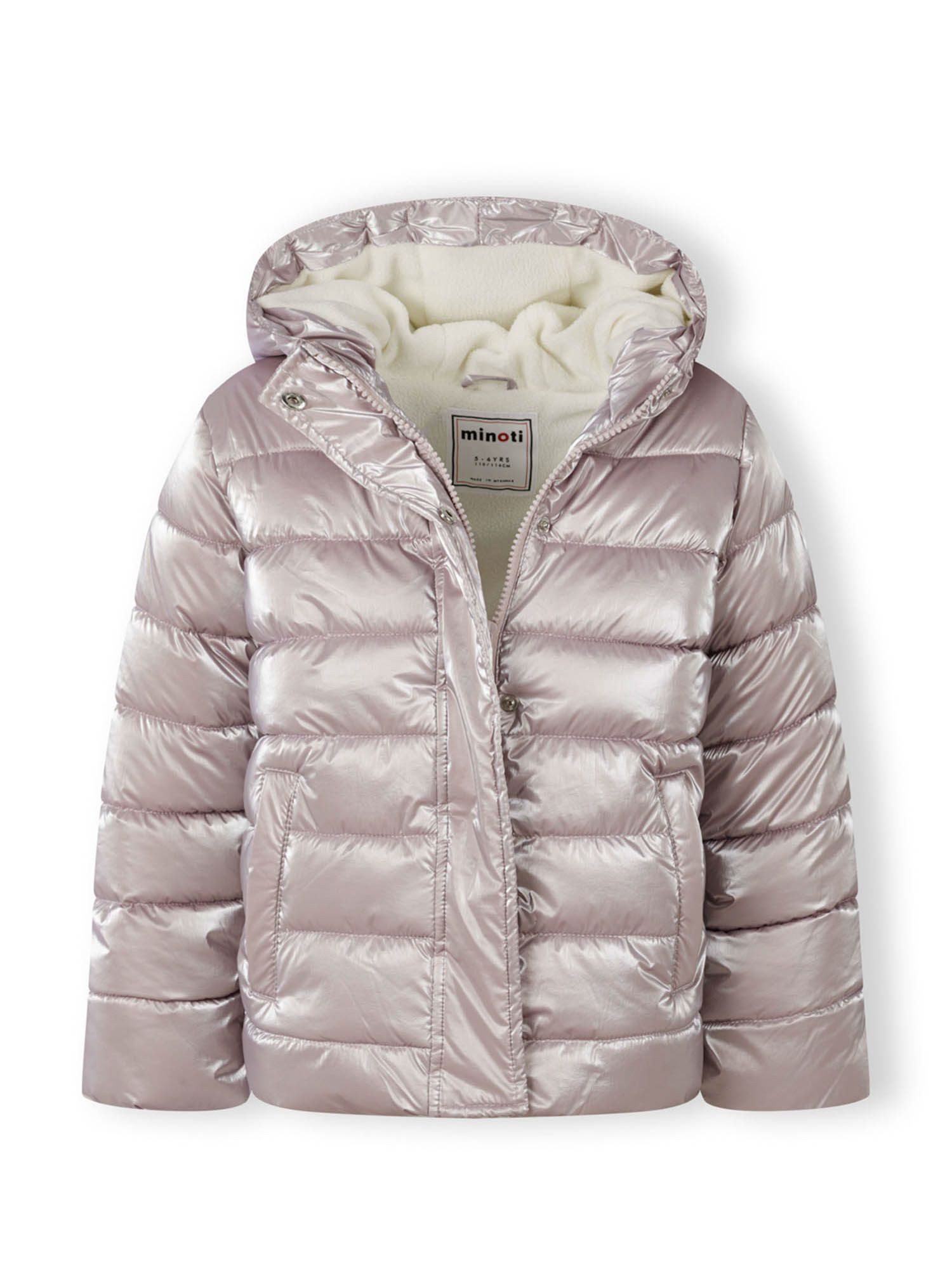 MINOTI Winterjacke Gefütterte Steppjacke mit Kapuze und Aufnäher am Ärmel (9m-8y) trendiger Aufnäher am Ärmel
