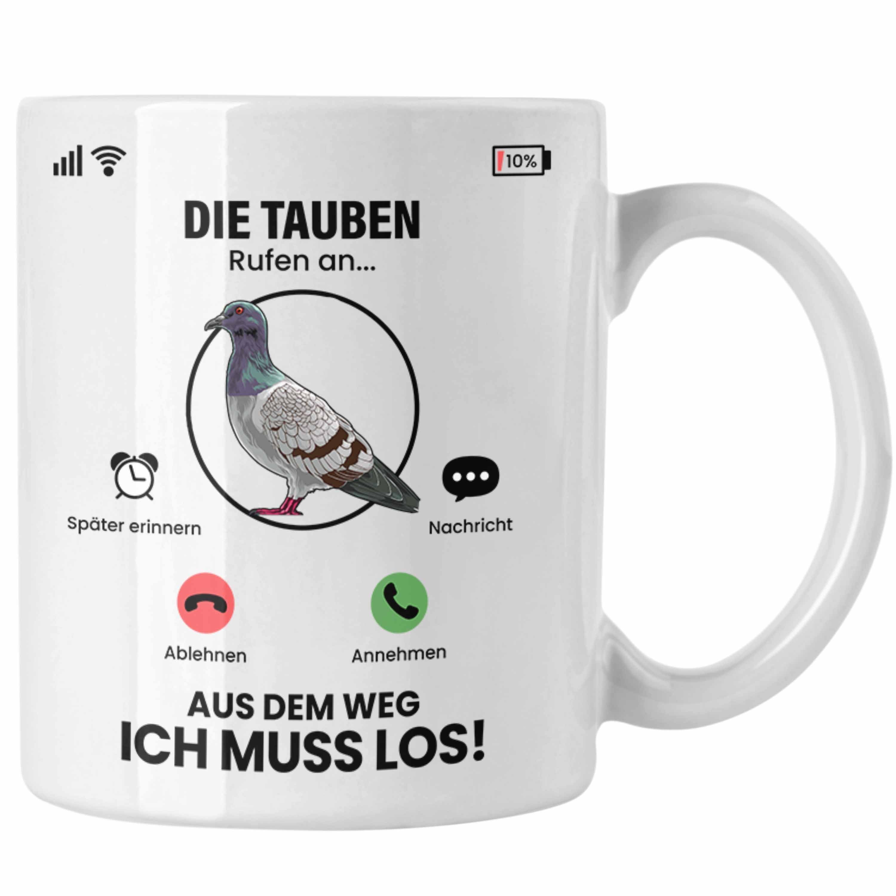 Trendation Tasse Die Tauben Rufen An Tasse Geschenk für Tauben Züchter Besitzer Geschen Weiss