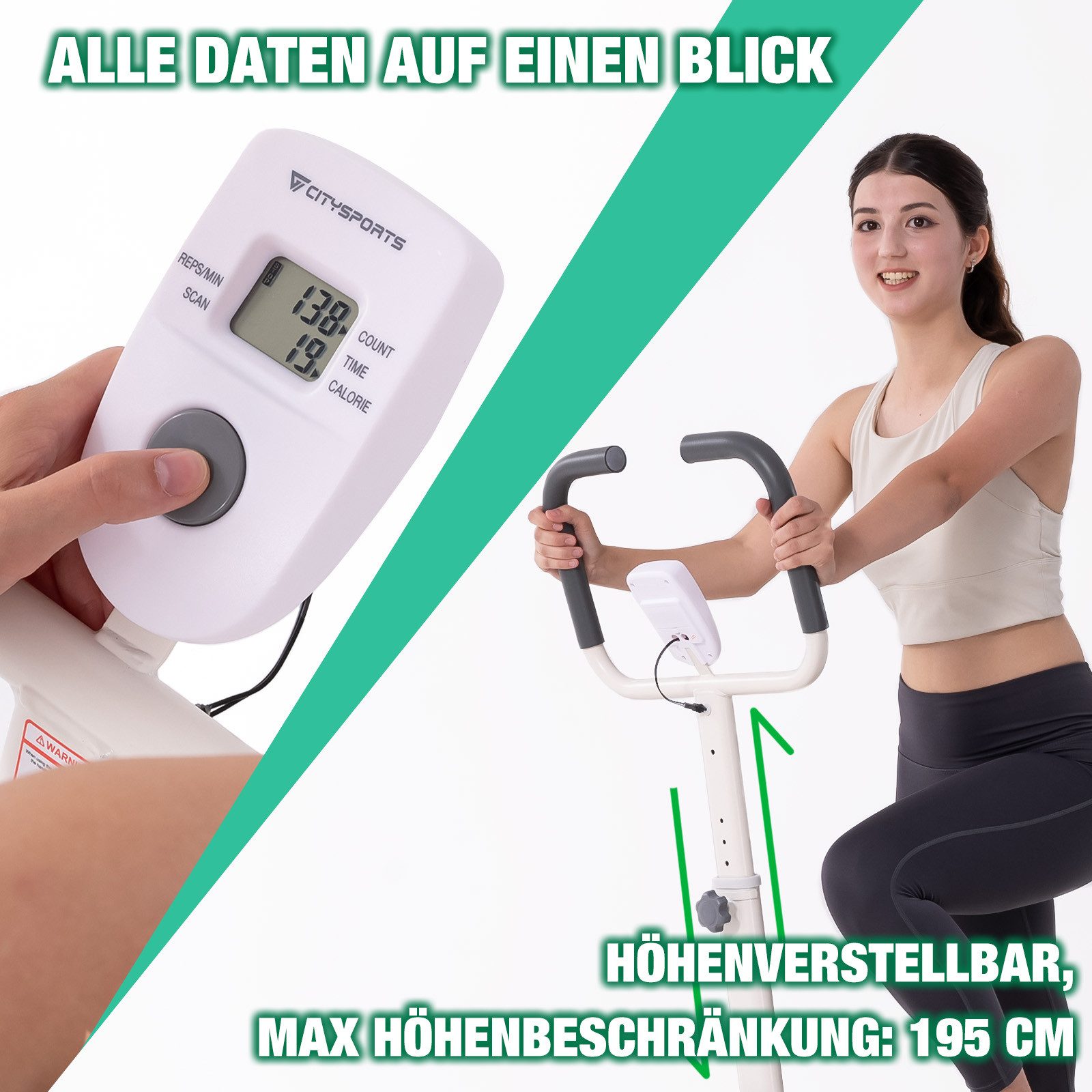 CITYSPORTS Stepper Stair Stepper Zusammenklappbarer, Stairmaster für Zuhause, Vertical Climber Treppenmeister mit Verstellbare Lenker