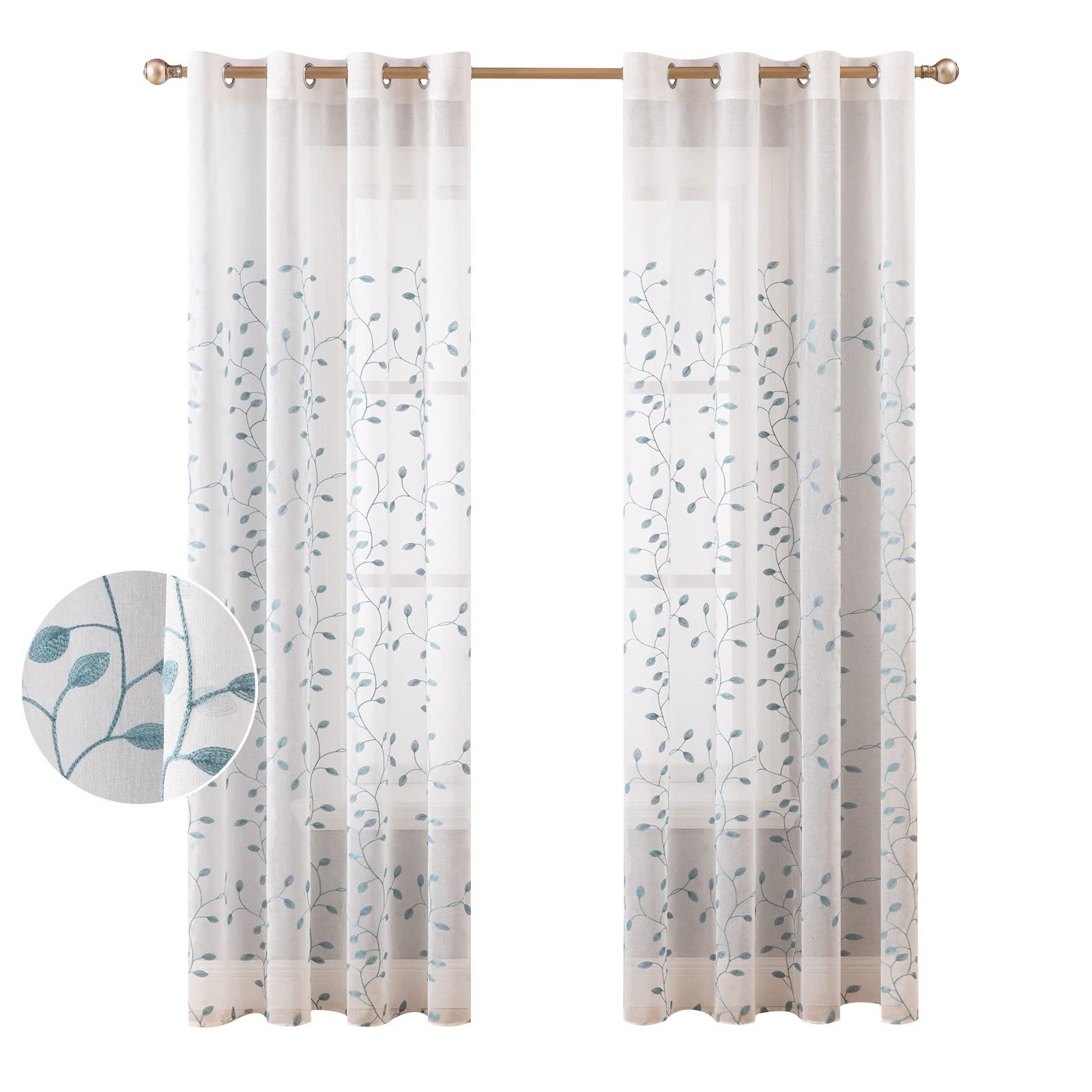 BYSURE Vorhang (2 St), Ösen, transparent, Voile, Boho Blumen Gardinen günstig online kaufen