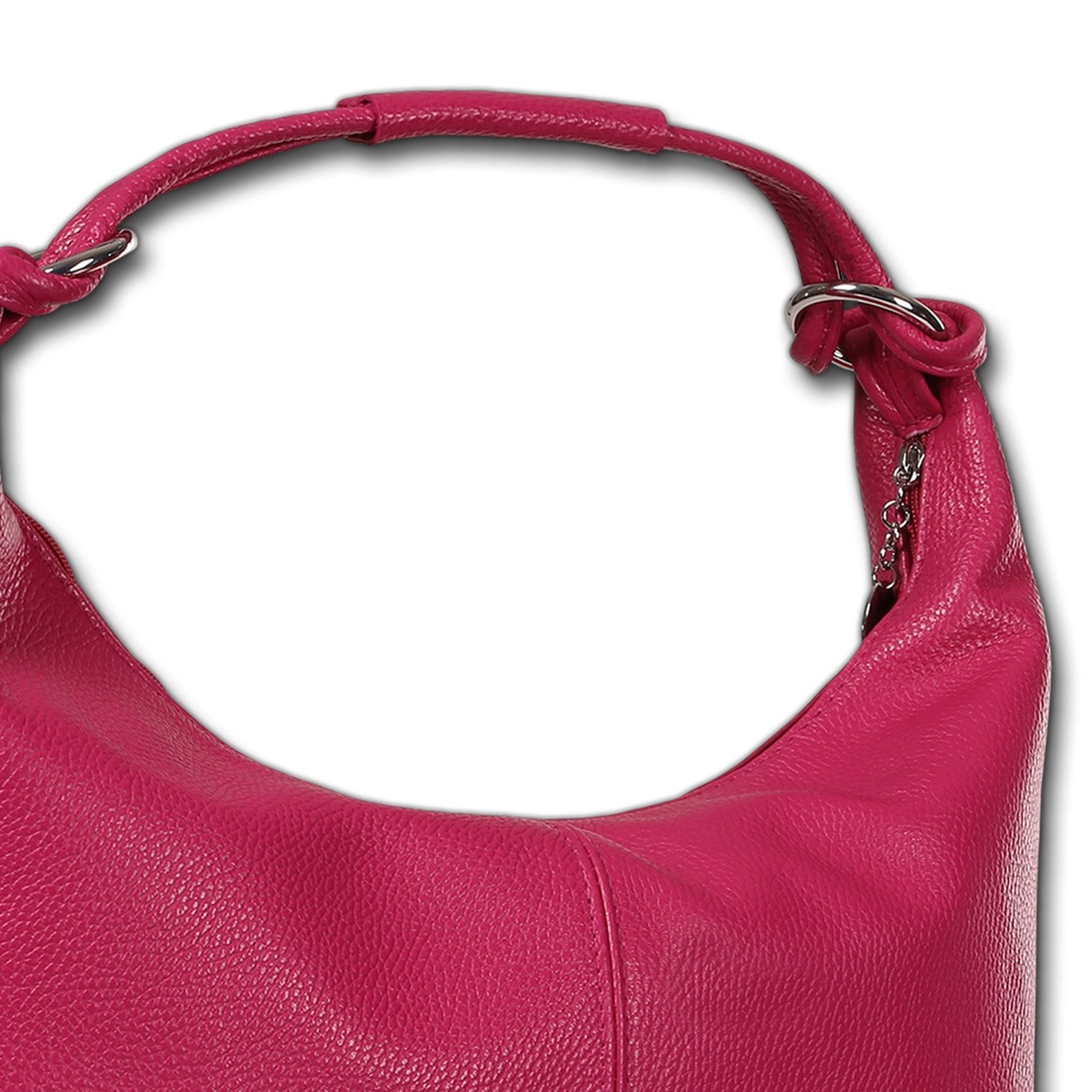 Toscanto Schultertasche Toscanto Tasche pink, fuchsia (Schultertasche), Damen Schultertasche Leder, pink, fuchsia ca. 45cm x ca. 35cm