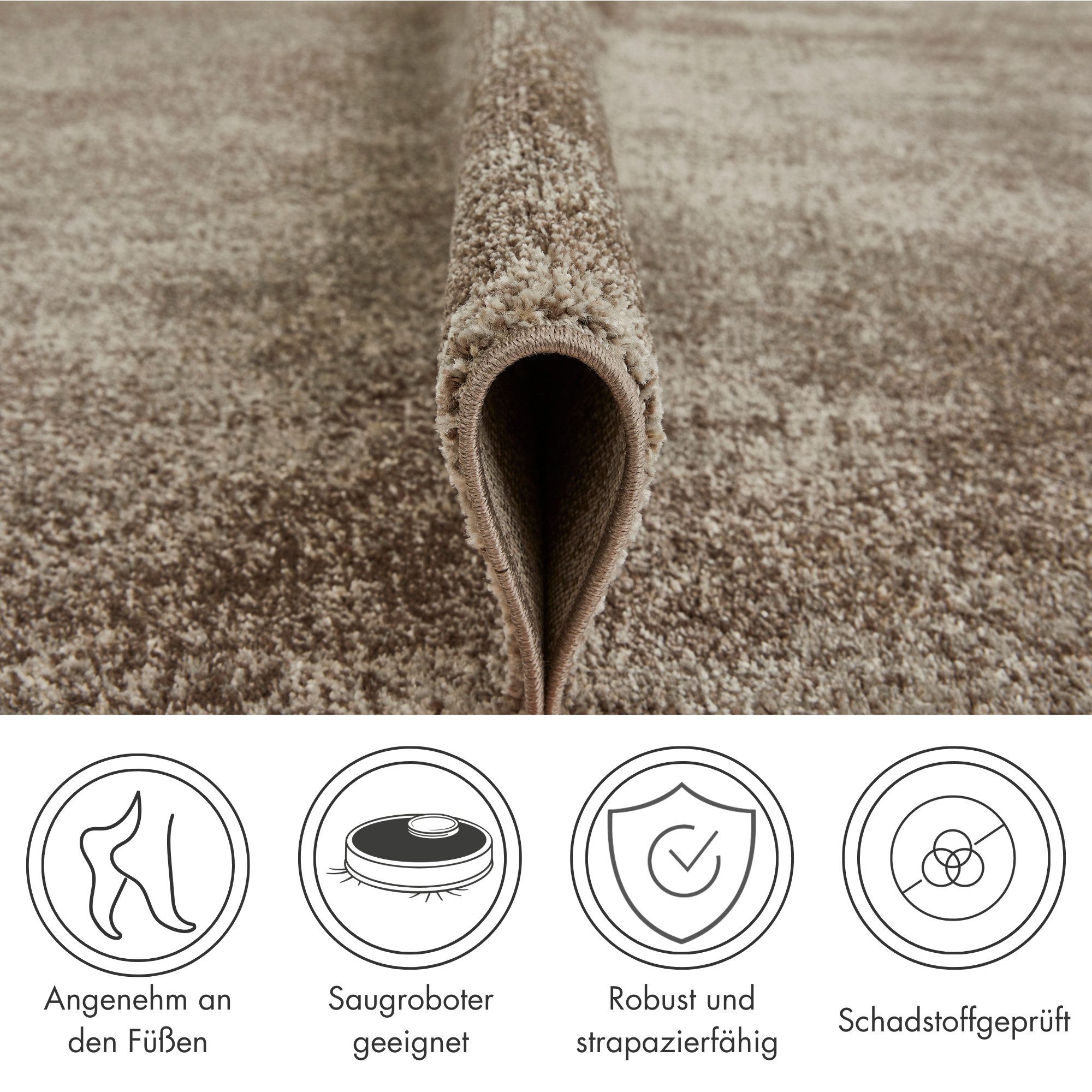 Andiamo Teppich Luna, rechteckig, Höhe: 7 mm, Kurzflor, modernes Design, meliert, Kundenliebling