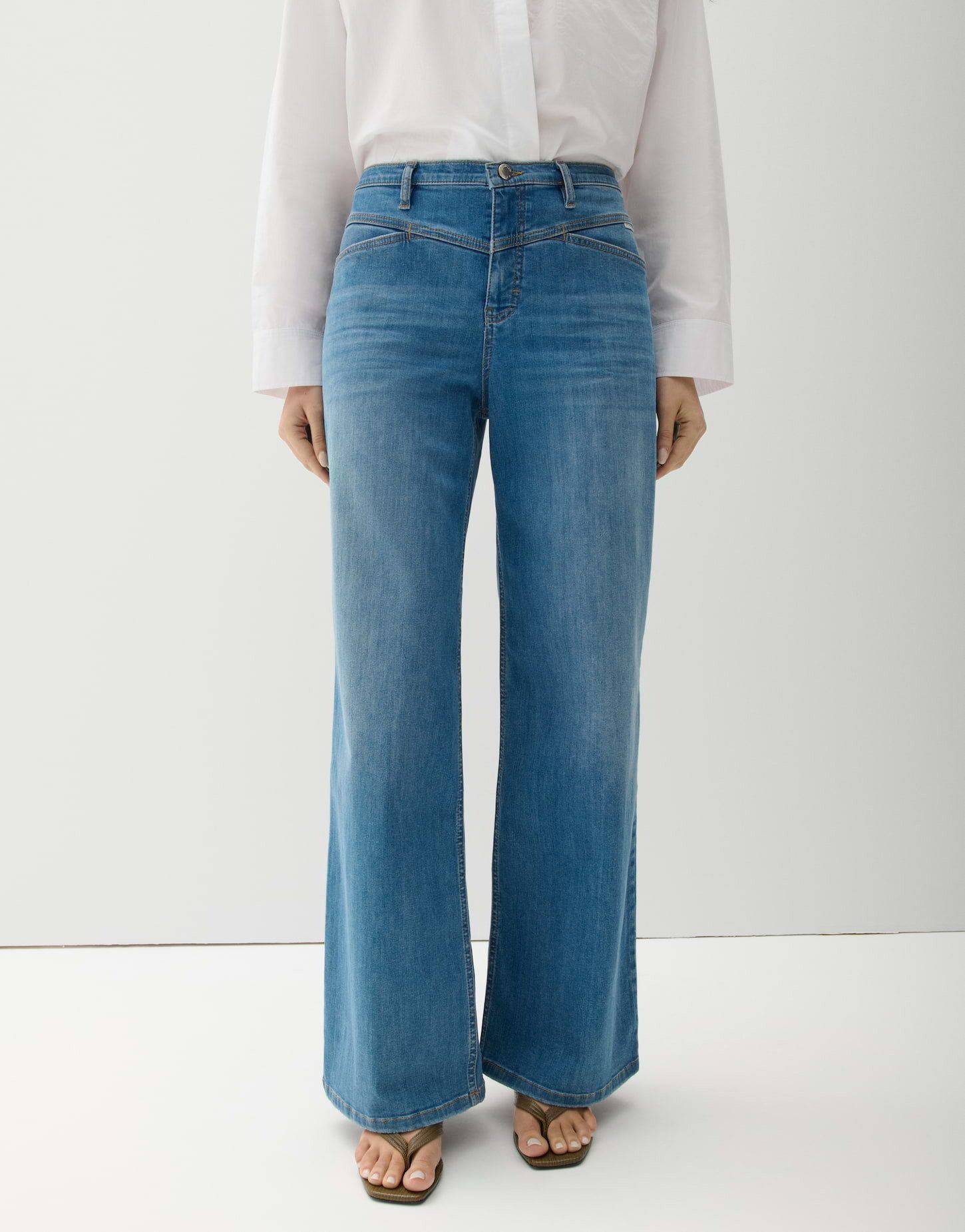OPUS PANTS Weite Jeans MENI TOILE Wide Leg Jeans aus Dry Indigo® Low Rise
