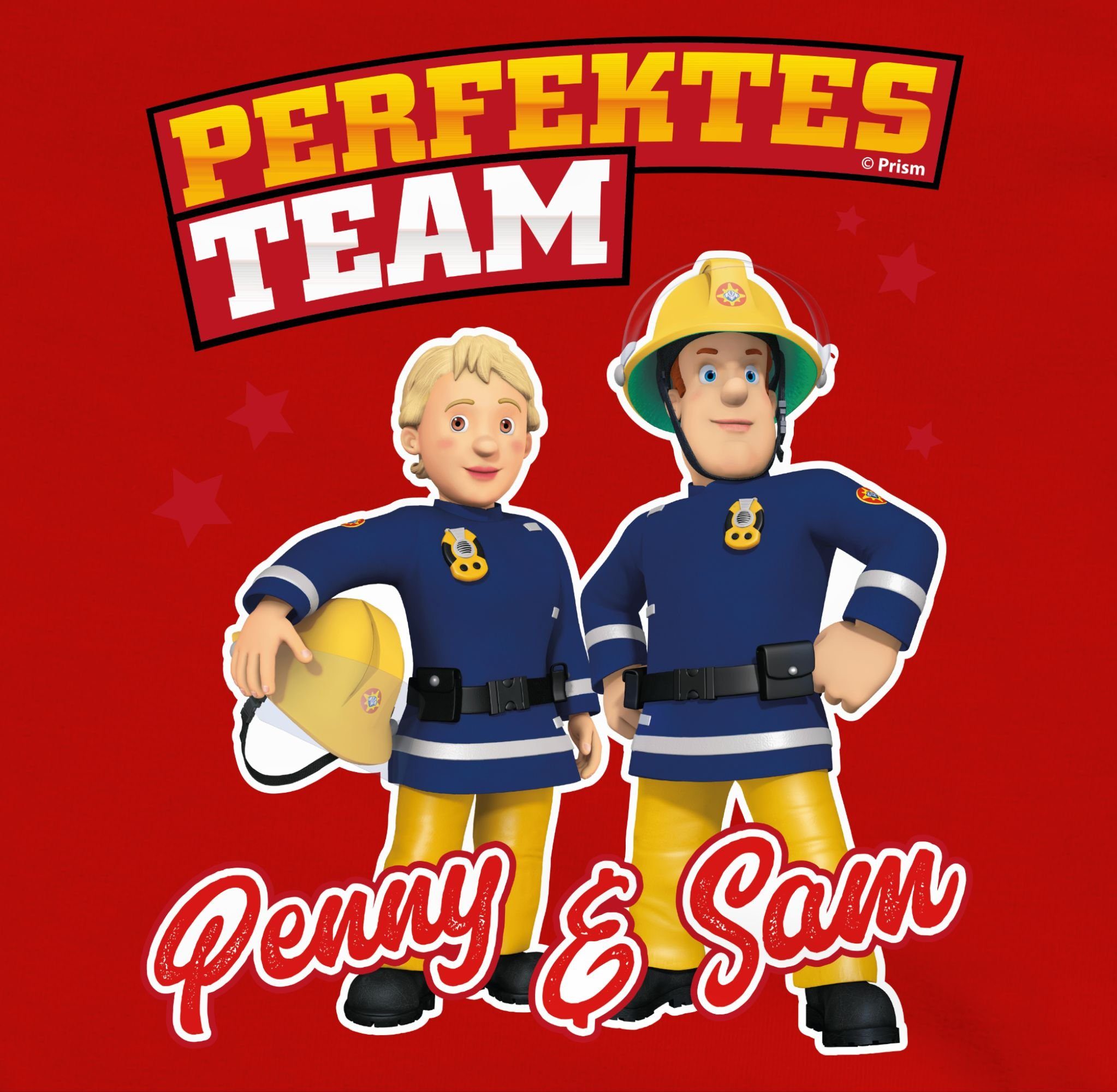Sweatshirt & Perfektes Shirtracer 3 Sam Sam Team - Feuerwehrmann Penny Mädchen Rot
