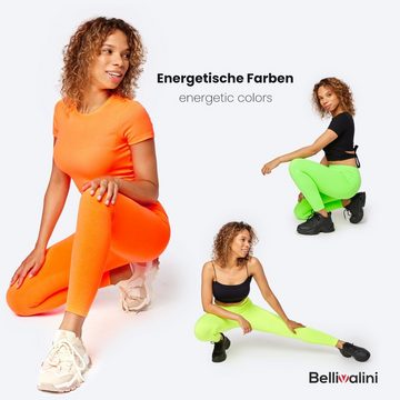 Bellivalini Leggings Damen Lange Leggings Neon 80er Jahre für Sport Gym Party BLV50-293 (1-tlg) elastischer Bund