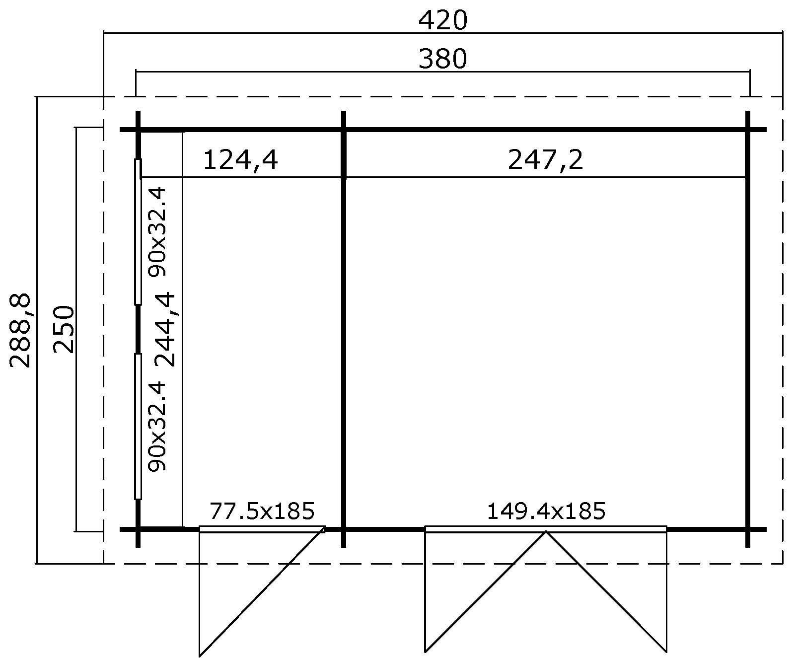 LASITA MAJA Gerätehaus 4x3m Holz William Gartenhaus in 28mm Wandstärke, BxT: 398x268 cm, mit Premium Dachbahn selbstklebend