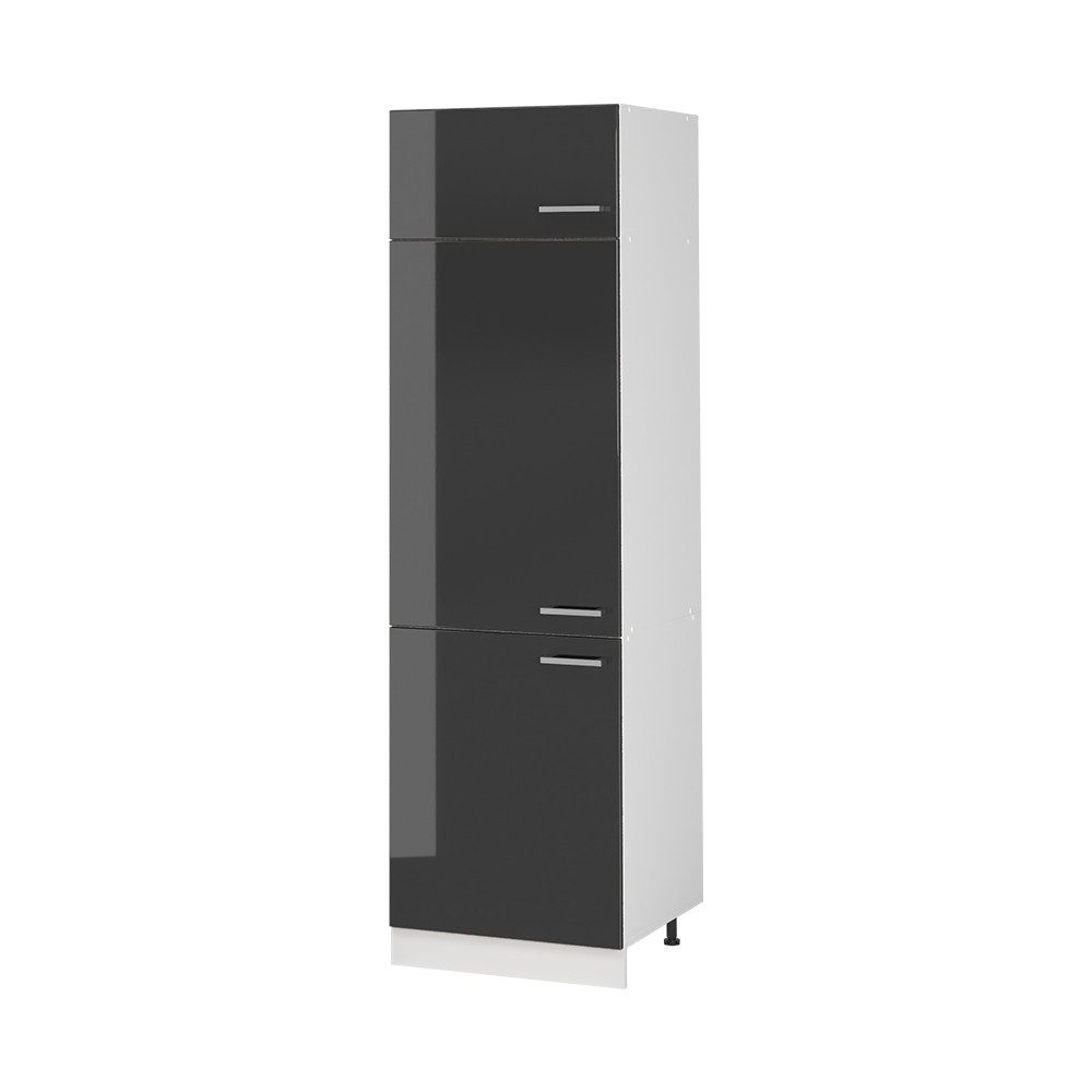 Vicco Hochschrank R-Line, Anthrazit Hochglanz/Weiß, 60 cm (1-St)