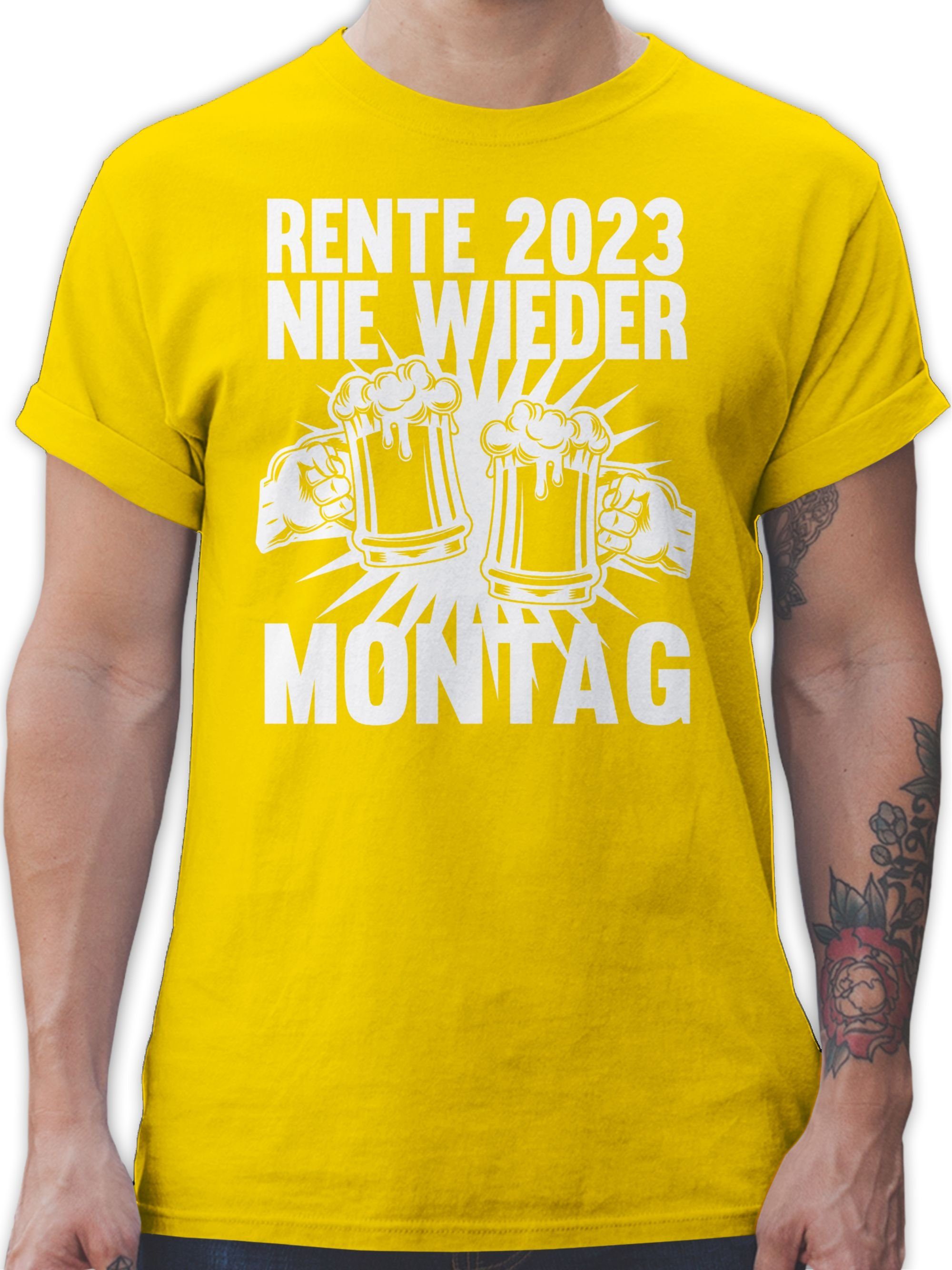 Shirtracer T-Shirt Rente 2023 Nie wieder Montag Rentner Geschenk 3 Gelb