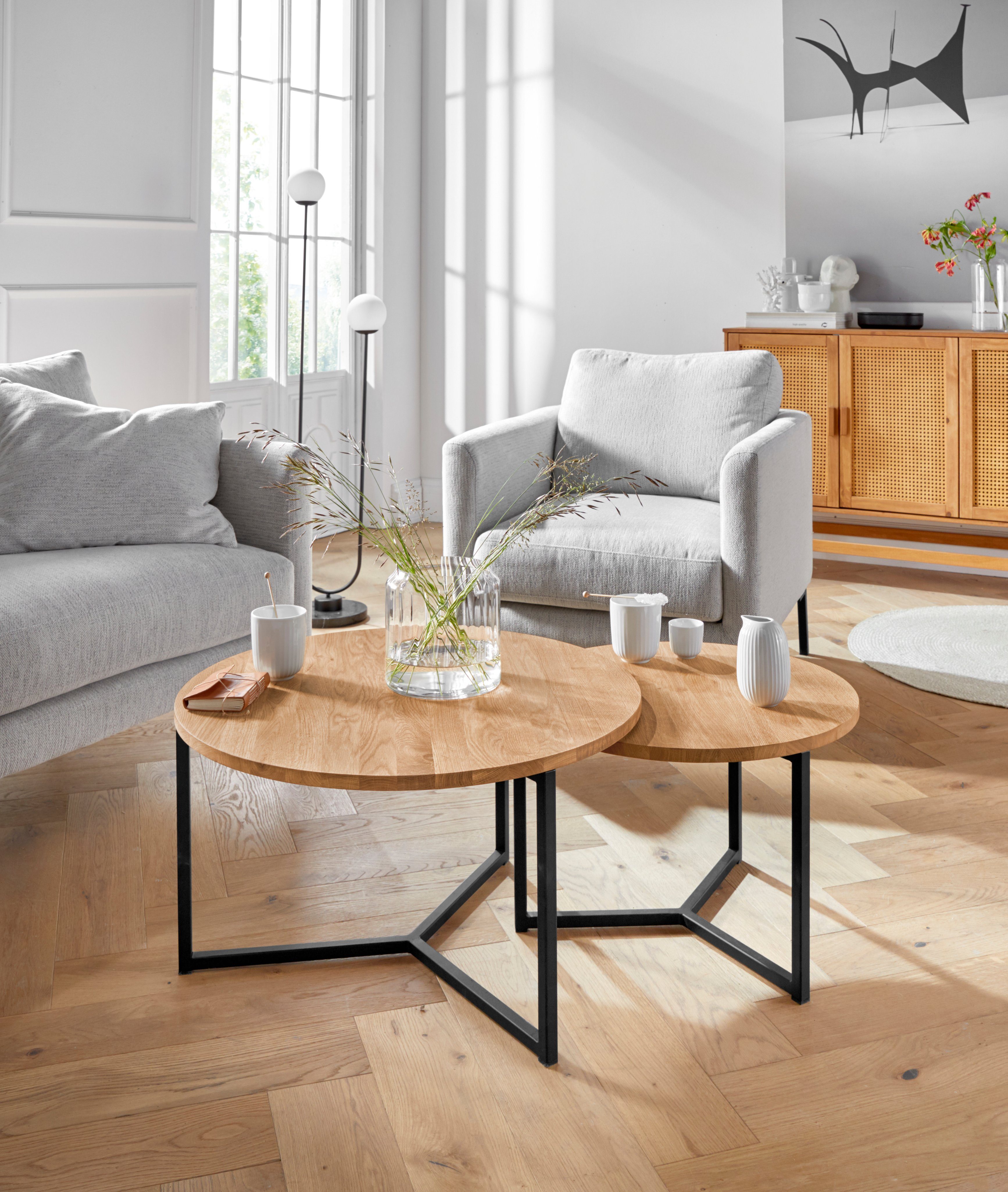 andas Couchtisch Likta (Gesamtmaße 1 D/H: 73/41 & 2 D/H: 56/39 cm), aus Eic günstig online kaufen