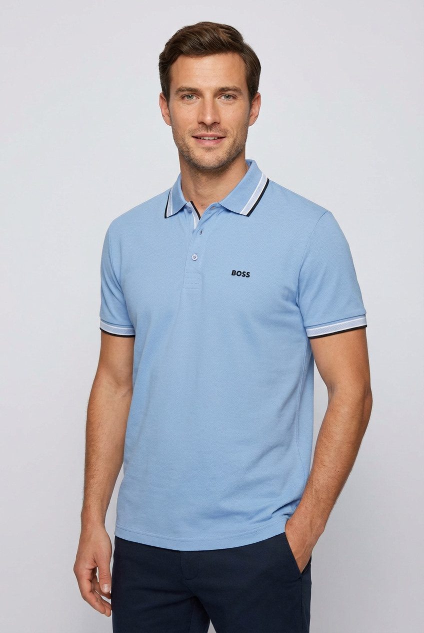 BOSS GREEN Poloshirt Paddy mit kontrastfarbenen Streifen am Kragen günstig online kaufen