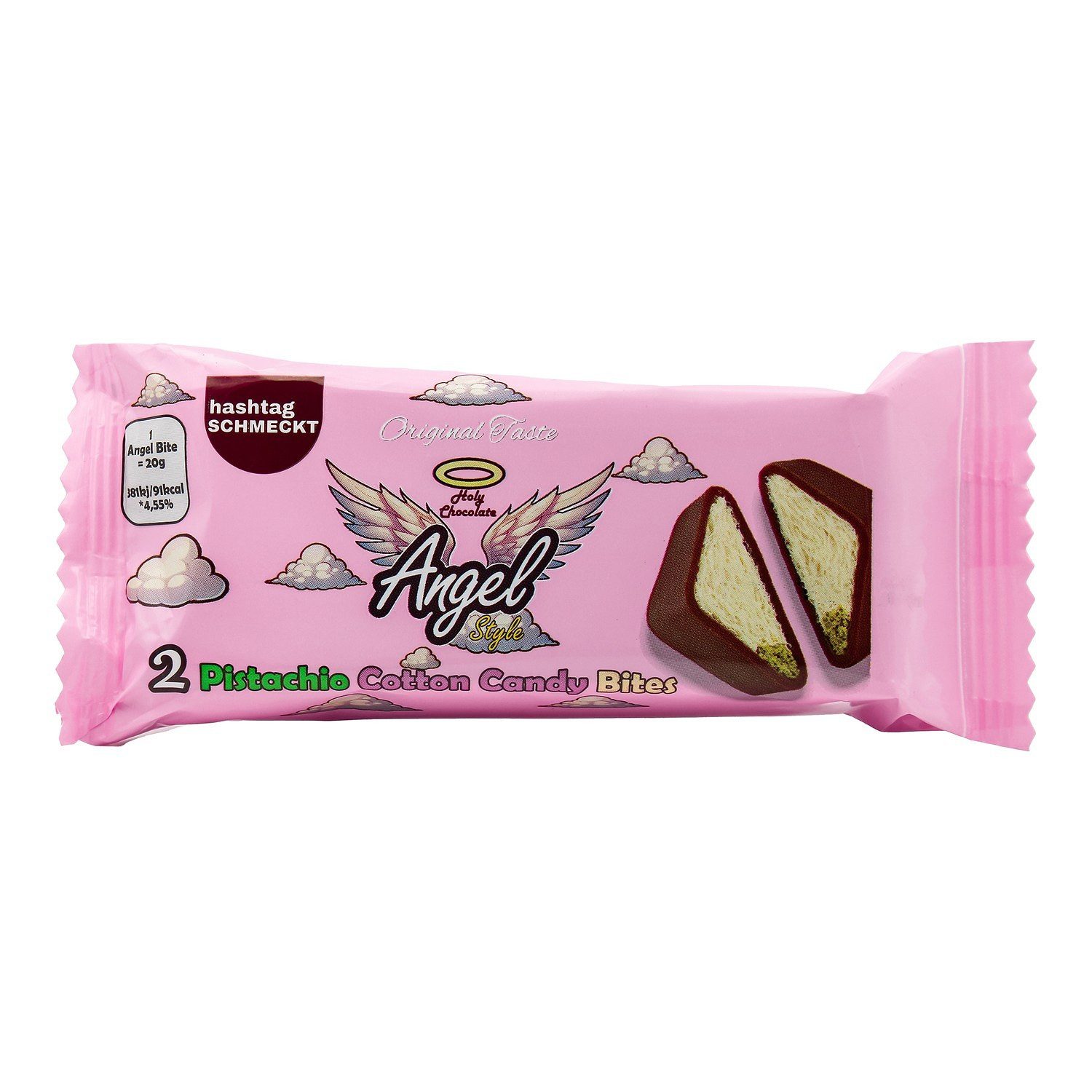 ANGEL Riegel, 7 x 40 g, Angel Hair Schokoriegel Pistachio Cotton Candy Milk Chocolate
