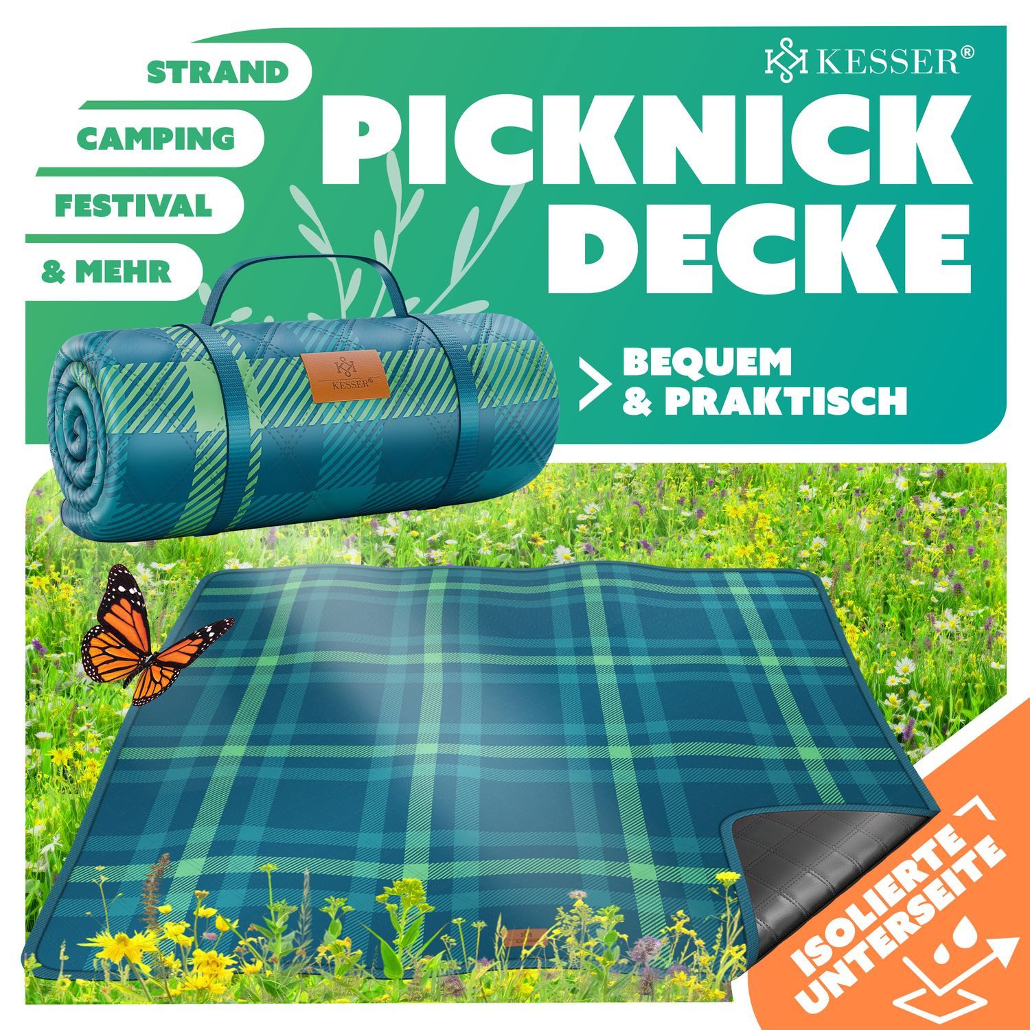 Picknickdecke, KESSER, Stranddecke Outdoor Decke XXL günstig online kaufen