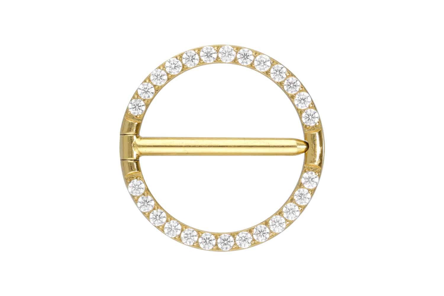 Piercing-Set Titan Nippelpiericing Clicker RING + EINGEFASSTE KRISTALLE
