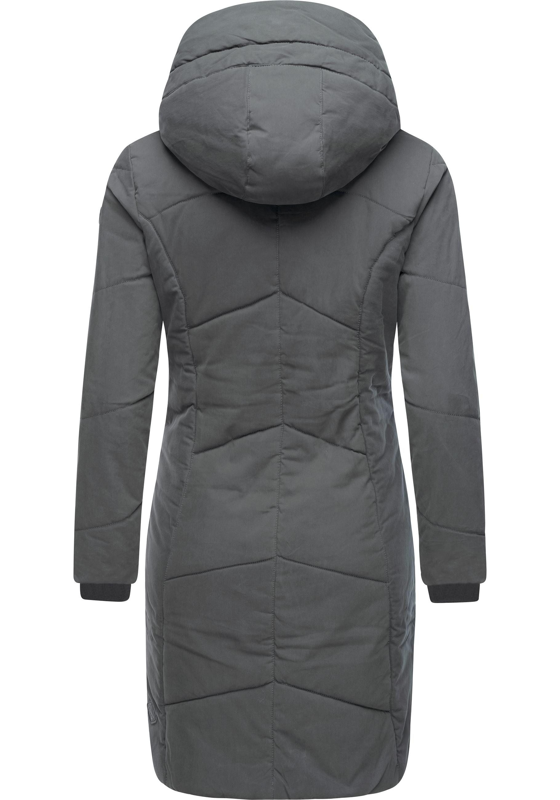Ragwear Wintermantel Gordon Long gesteppter Winterparka mit asymmetrischem Kragen