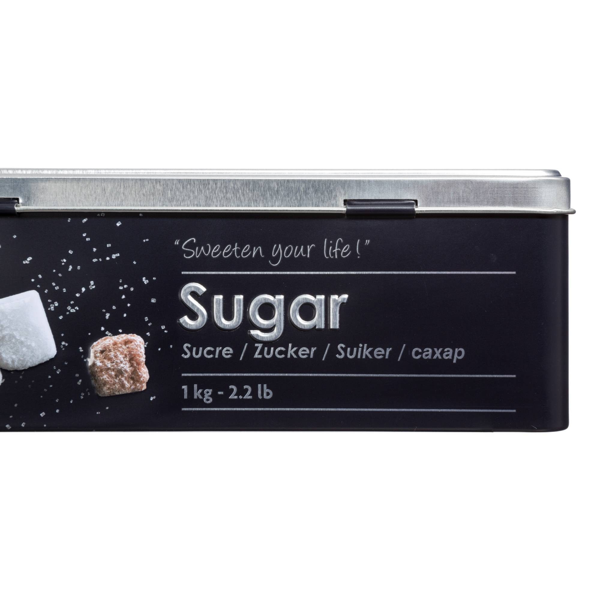 5five Simply Smart Vorratsdose Zuckerdose, 1 kg, Metall, schwarz, Metall, (einzeln, einzeln)