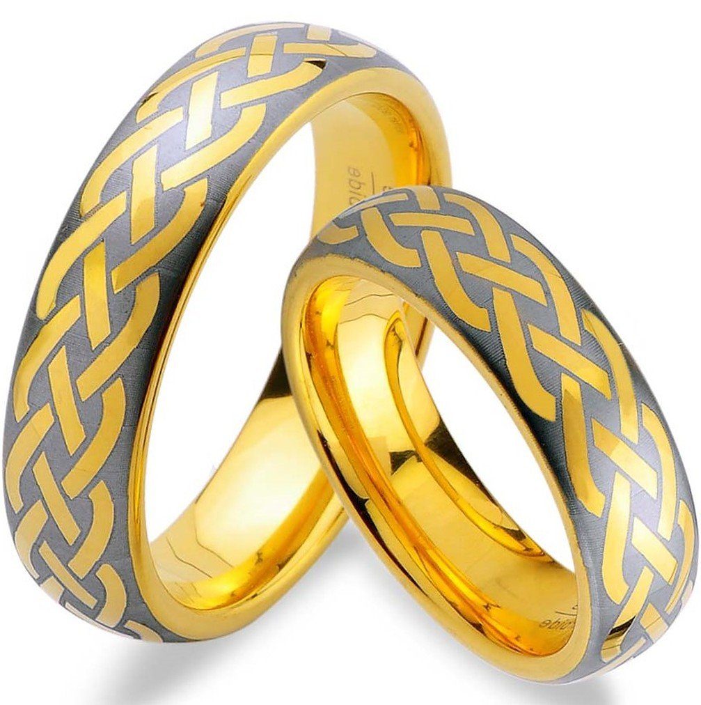 Trauringe123 Trauring Hochzeitsringe Verlobungsringe Trauringe Eheringe Partnerringe, WOLFRAM TRAURINGE RINGE mit GOLD PLATIERUNG, JW8