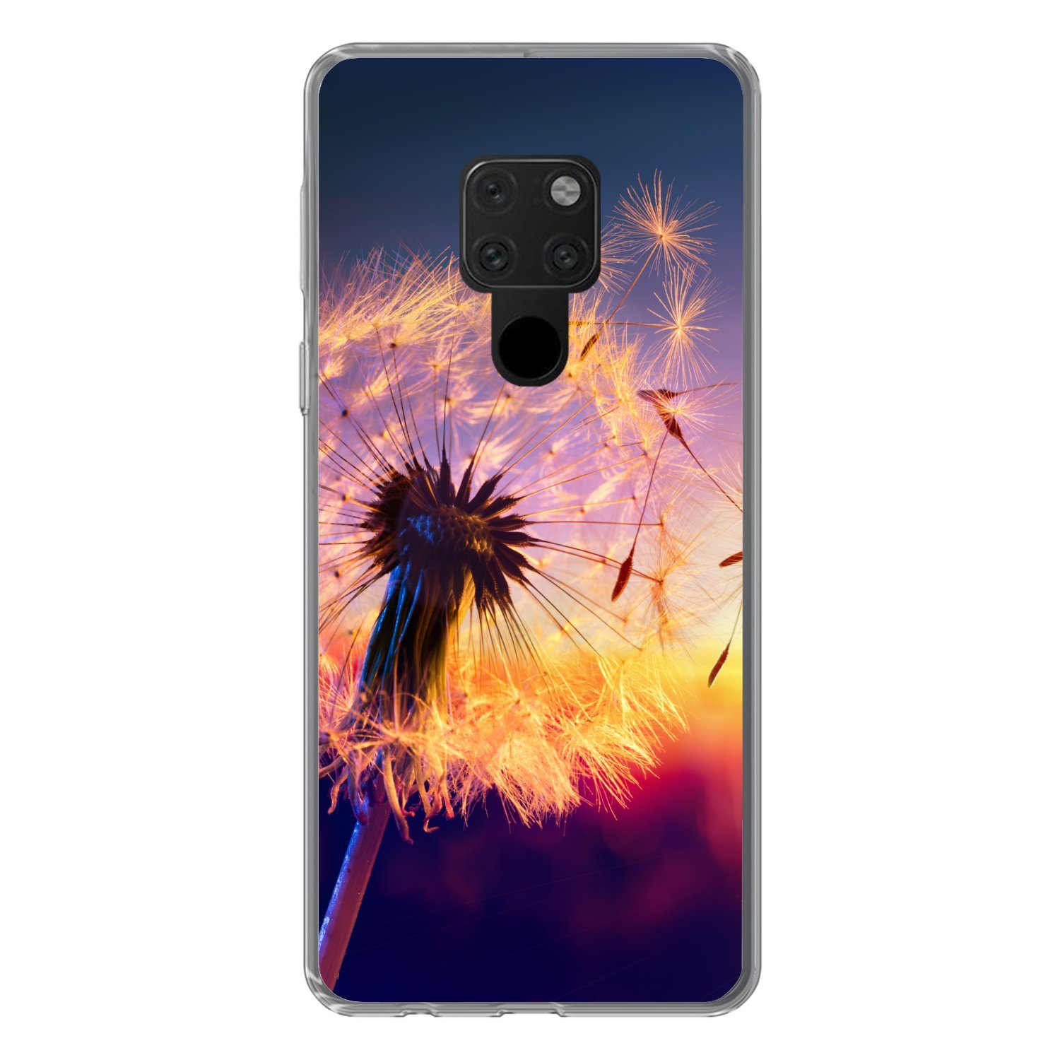 MuchoWow Handyhülle für Huawei P40 Lite Löwenzahn - Blumen - Sonnenuntergang - Horizont -, Handy Case, Silikon, Bumper Case Dünn