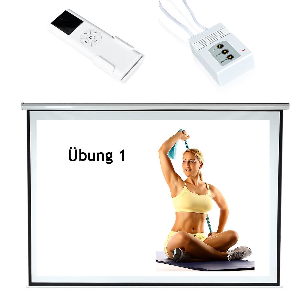 Melko Leinwand Beamerleinwand Heimkino 120" Motor inkl FFB 16:9 4:3 1:1 Motorleinwand (HDTV tauglich)