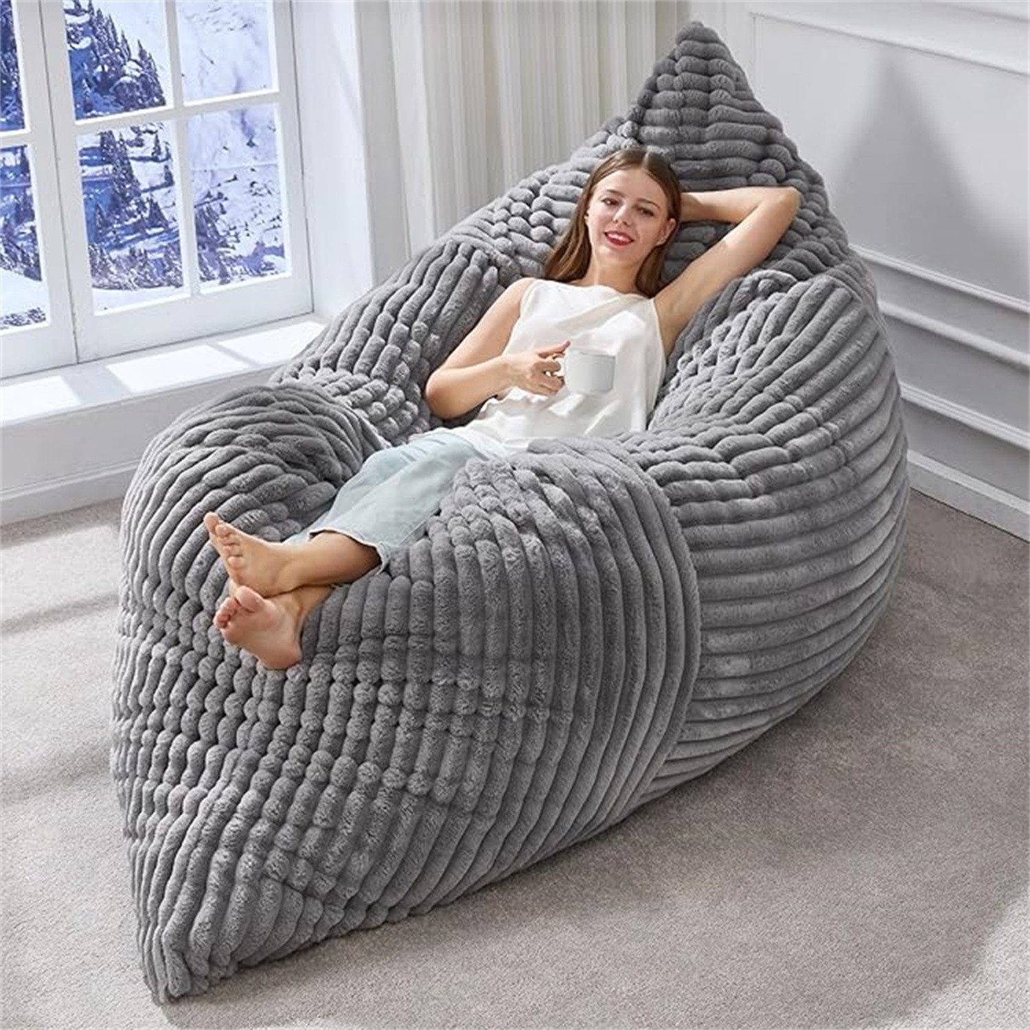 ANYSUN Sitzsack Übergroßer, wandelbarer Sitzsack, formstabil, mit Memory-Schaum (Set, Sitzsack), 180*125cm,Weicher Cordstoff, für Wohn-, Schlaf-, Gäste- & Gamingzimmer