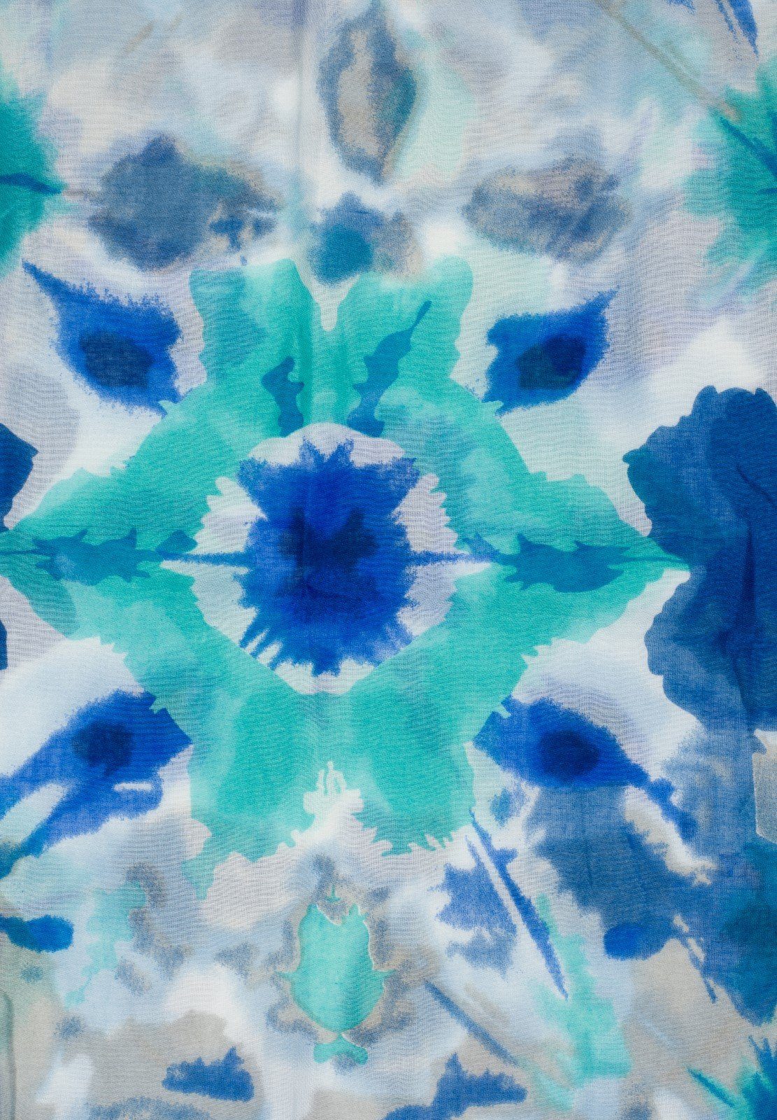 styleBREAKER Modeschal, (1-St), Batik Muster Schal mit Blumen Blau