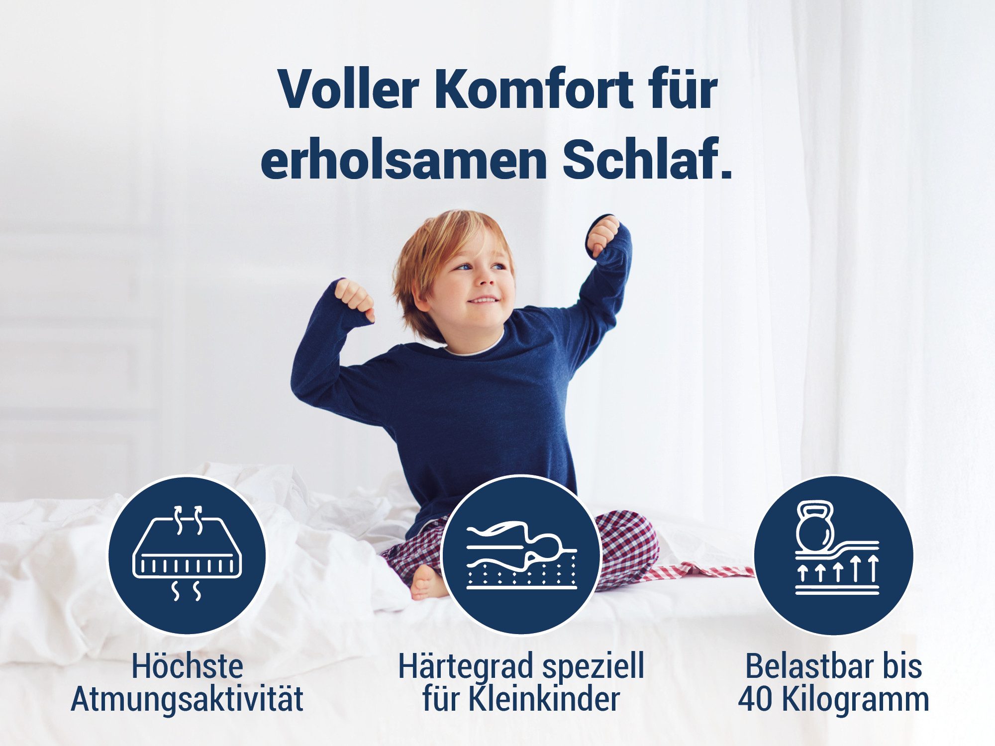 Kindermatratze Betten-ABC Bambini - mit waschbarem Bezug, Betten-ABC, 12 cm hoch, Für Babys und Kleinkinder: optimales Schlafklima, atmungsaktiv