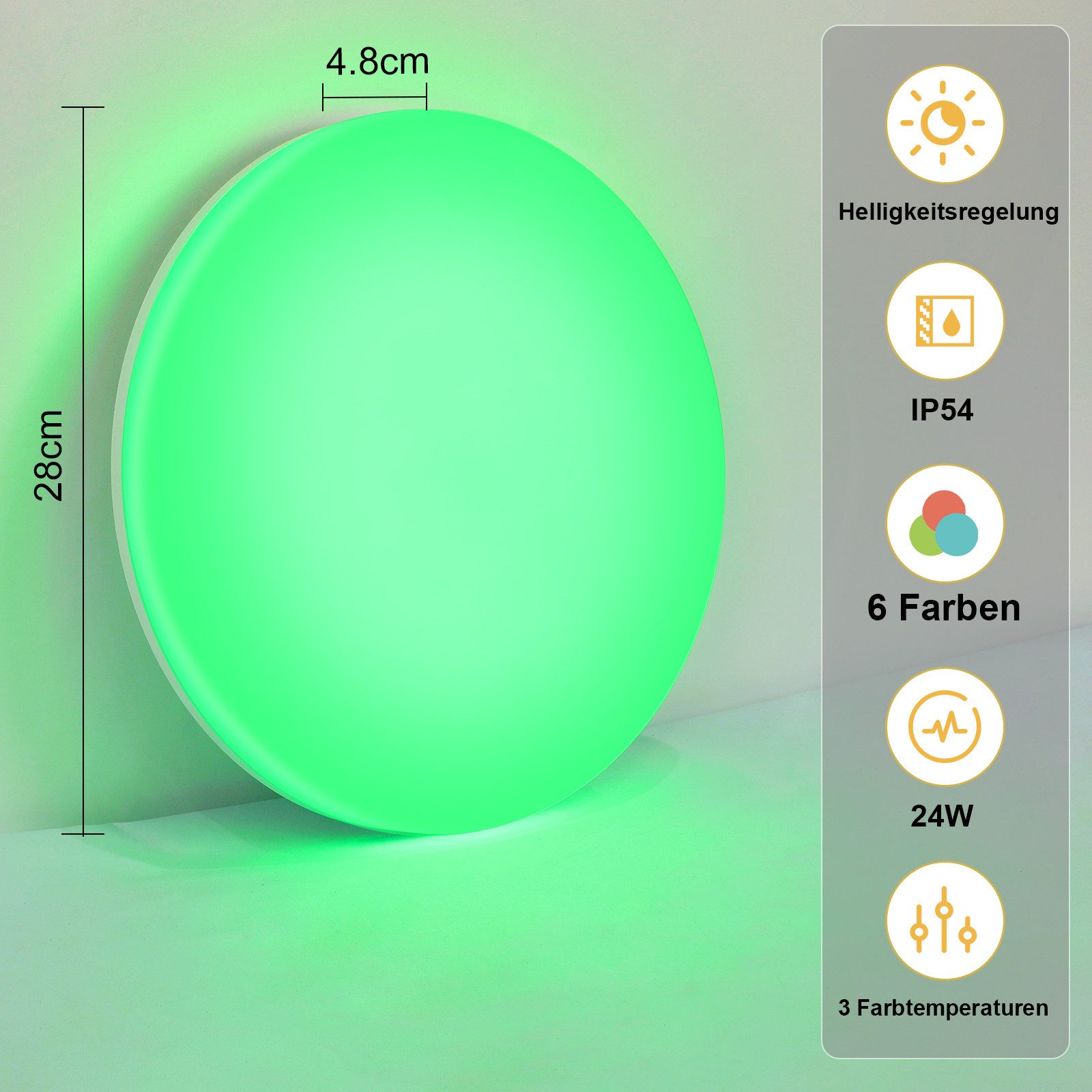 Nettlife LED Deckenleuchte RGB Schlafzimmer Panel günstig online kaufen